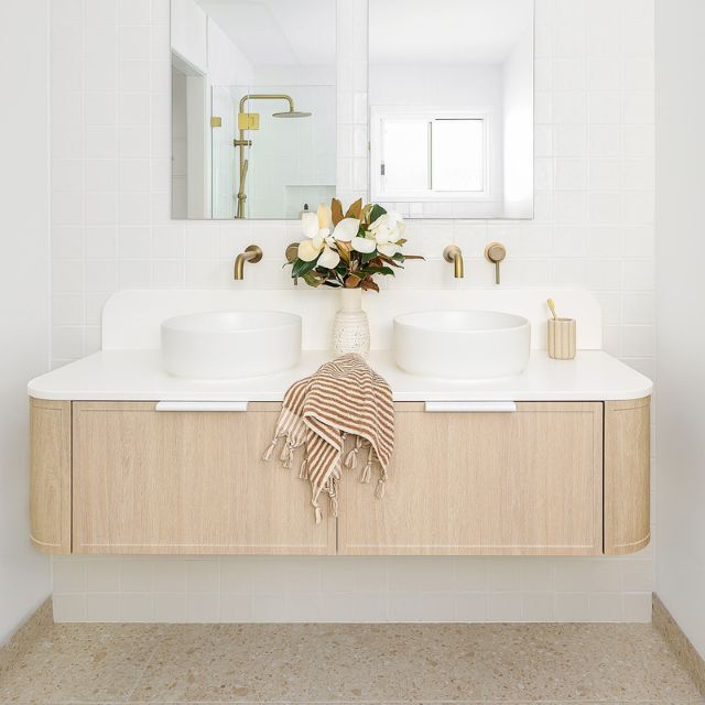 ADP Flo Wall Mounted Bathroom Vanity - Modern Floating Vanity with Sink for Small Space Bathroom Remodel
