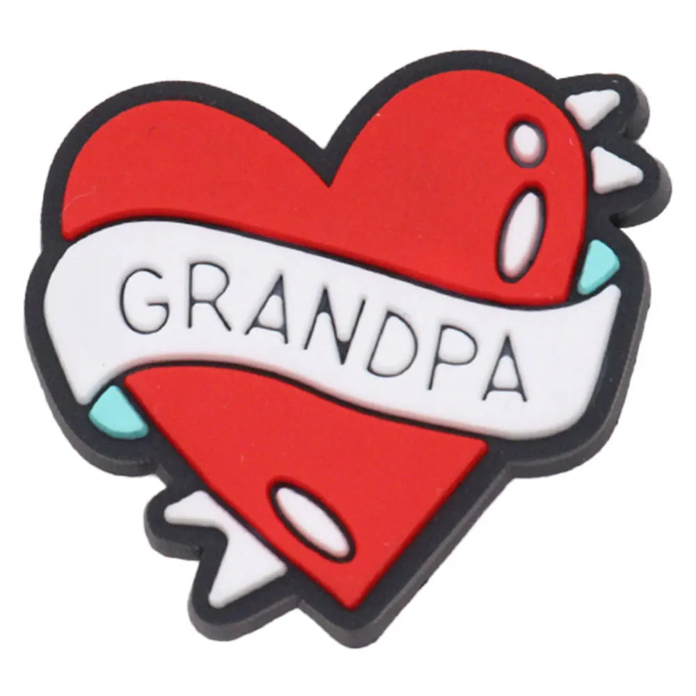 1Pcs I Love Papa Slippers PVC Shoe Button Charms - Best Dad Clog Accessories for DIY, Man Phone Case - Perfect Father's Day Gift for Dad, Husband, Grandfather - Home, Office & Casual Wear