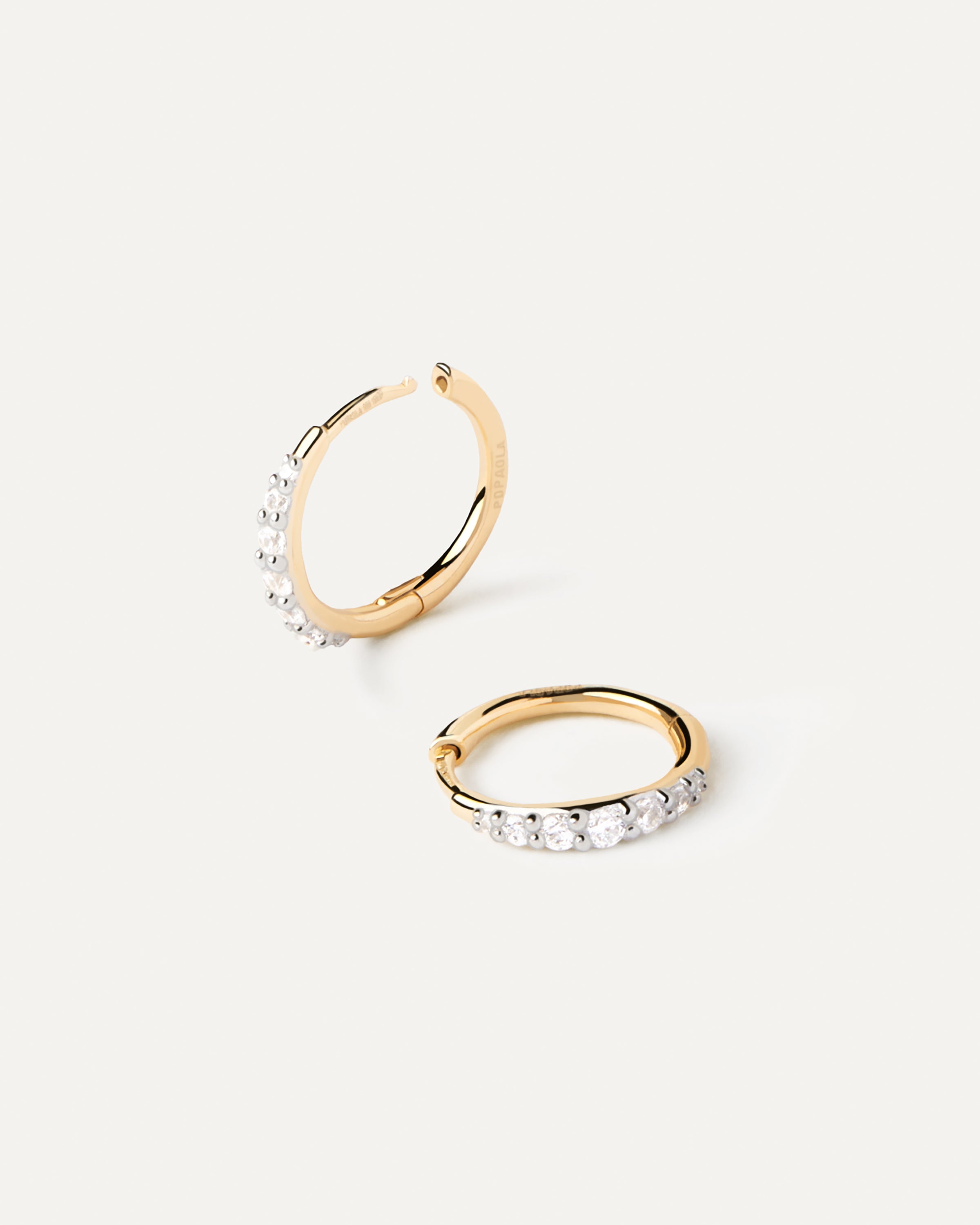 Estella Mini Hoop Earrings - 14K Gold Plated with Genuine Diamonds | Elegant Everyday Jewelry for Women, Perfect for Work, Date Night & Special Occasions