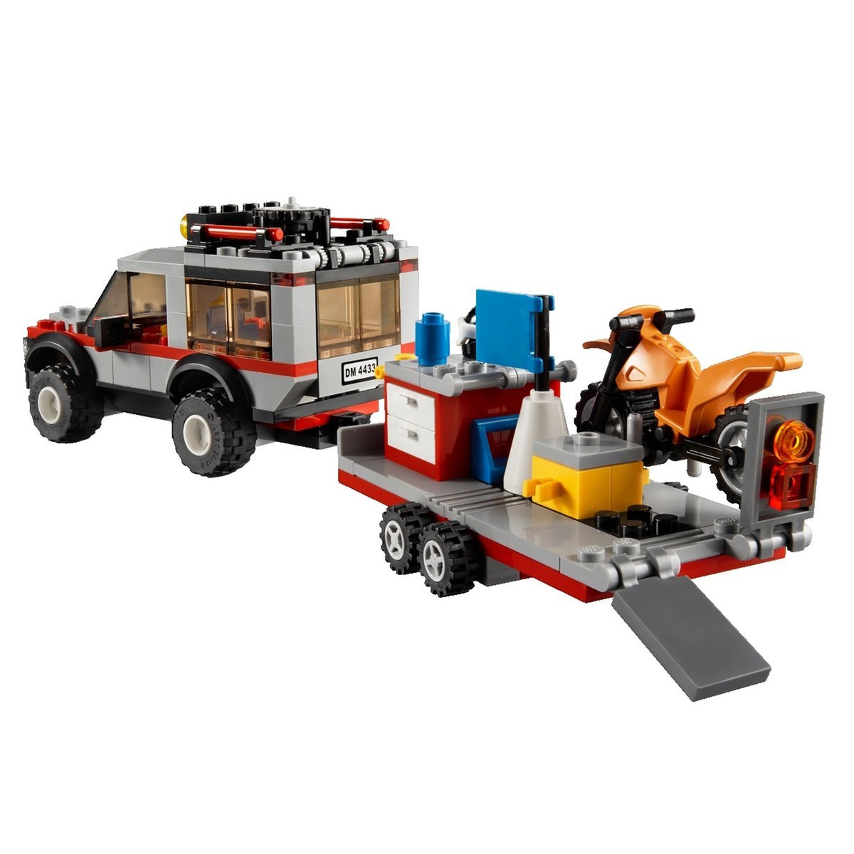LEGO City 4433 All-Terrain Motorcycle Transporter Building Toy Set for Kids - Creative Play & Adventure Scenes