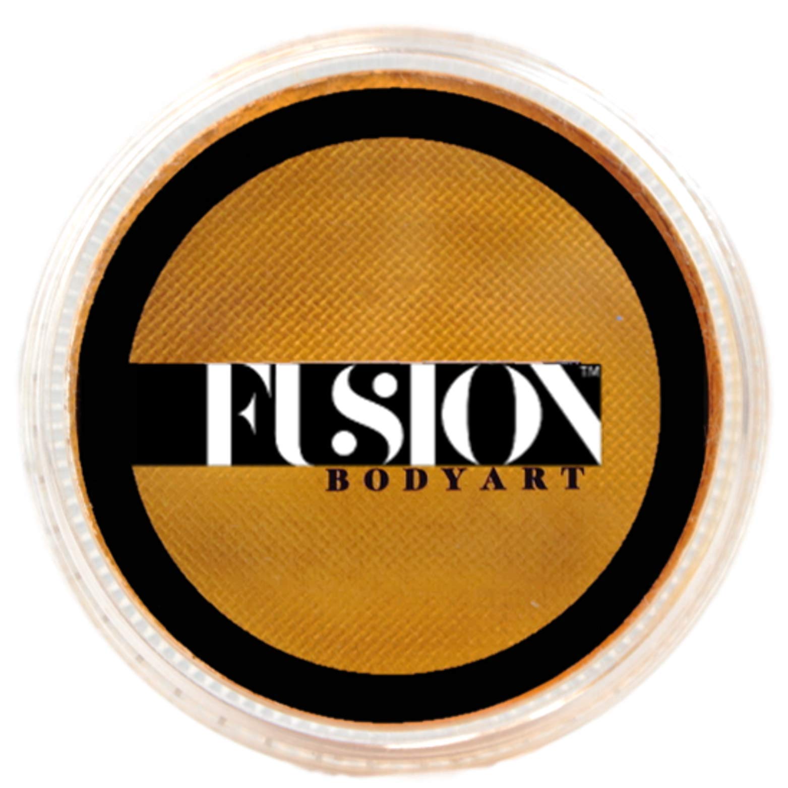Fusion Body Art Pro Face Paint - Pearl Metallic Gold (32g) | Professional Water-Activated Shimmer Makeup for Face & Body | Hypoallergenic, Non-Toxic, Vegan | Perfect for Halloween, Cosplay, Festivals & Face Painting Parties