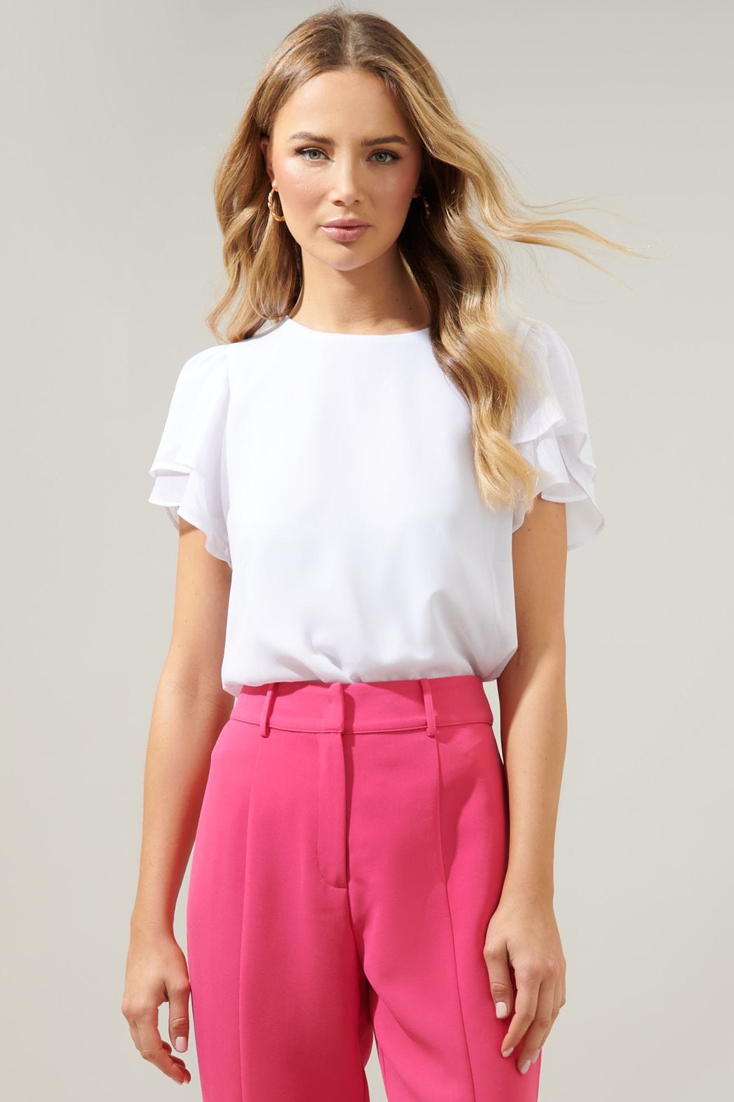Elegant Chiffon Blouse for Women - Lightweight & Flowy Summer Tops - Perfect for Office, Date Night & Casual Outings