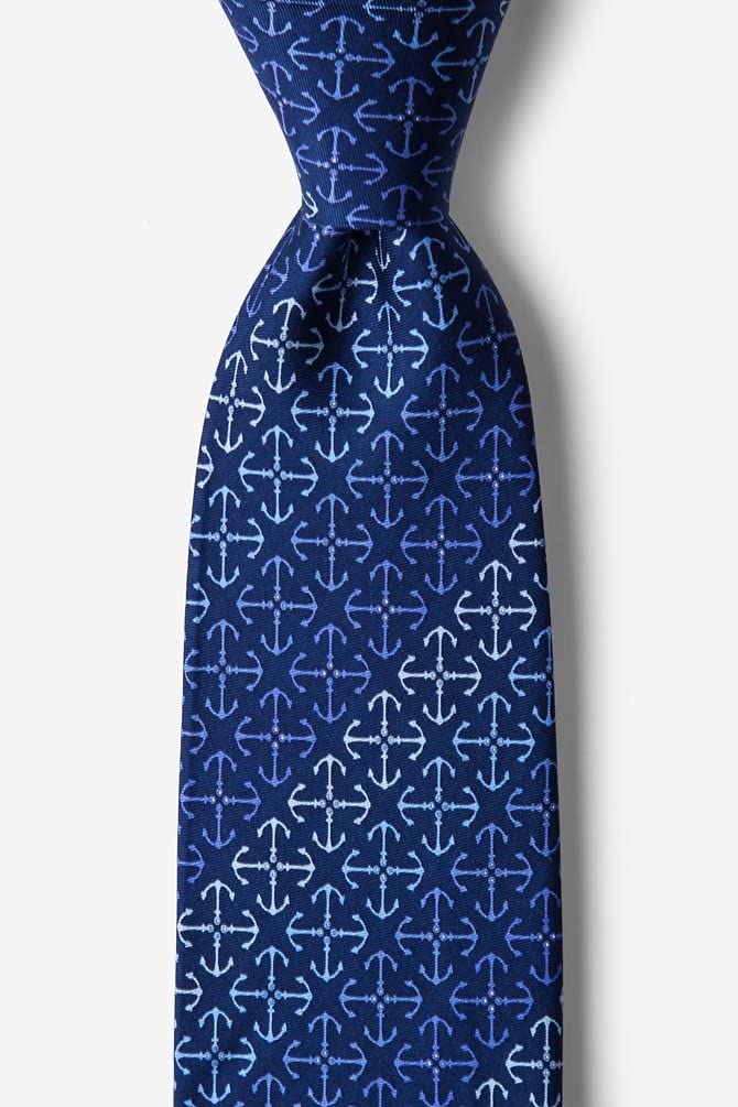 Alynn Anchors Aweigh Novelty Tie - Nautical Themed Necktie for Men, Perfect for Sailor Costume, Navy Party & Maritime Events