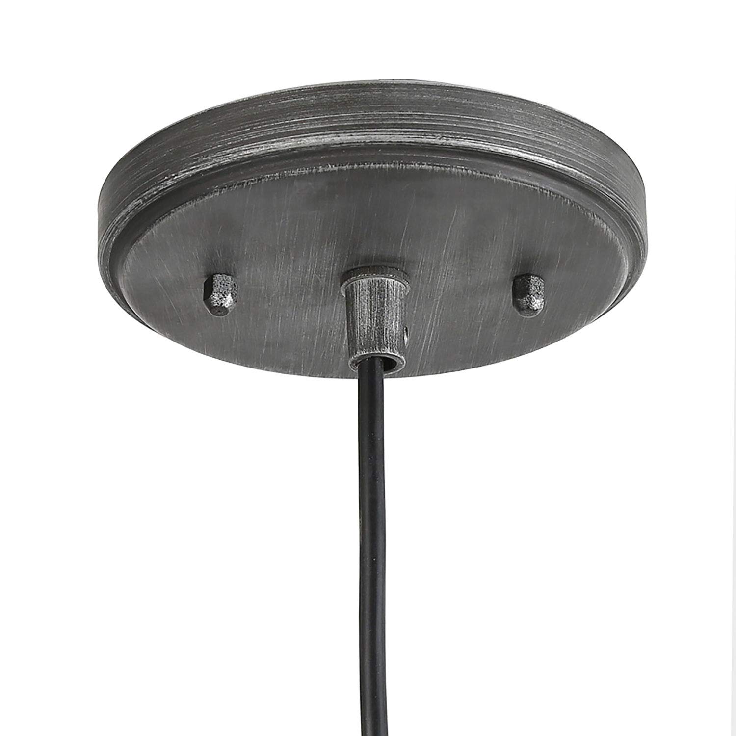 Optimant Industrial Pendant Lighting - Black & Silver Brushed Metal Light Fixtures for Kitchen Island, Bedroom, Dining & Living Room - Modern Hanging Lights for Home & Office Decor