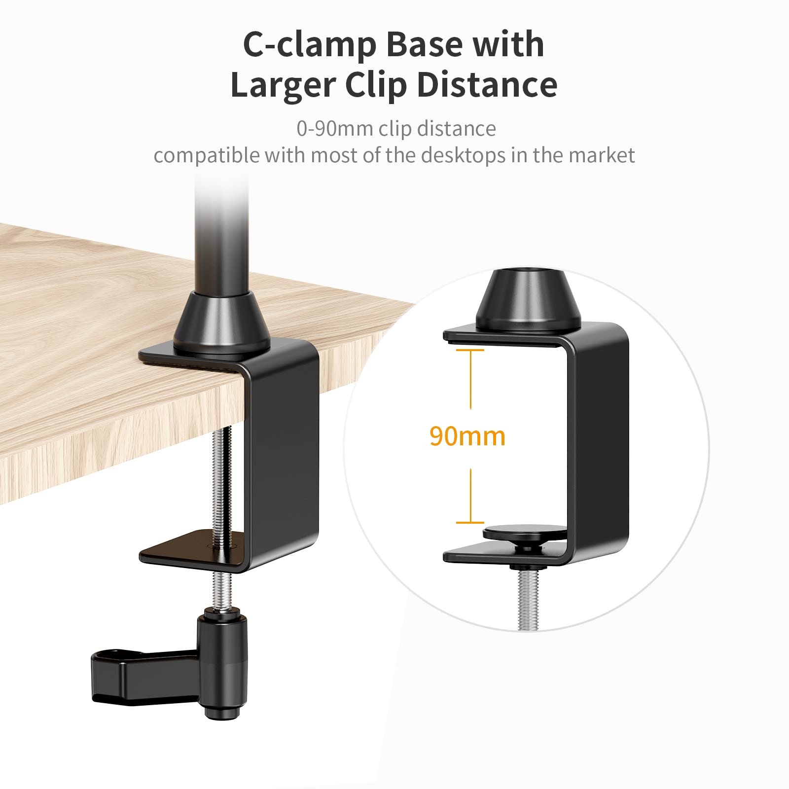 LS21 Adjustable Desktop Camera Arm Stand - Overhead Mount for Webcam, DSLR, Ring Light & Microphone | Flexible Boom Arm with Laptop Stand & 2 Extension Magic Arms | Perfect for Streaming, Video Calls, Photography & Content Creation