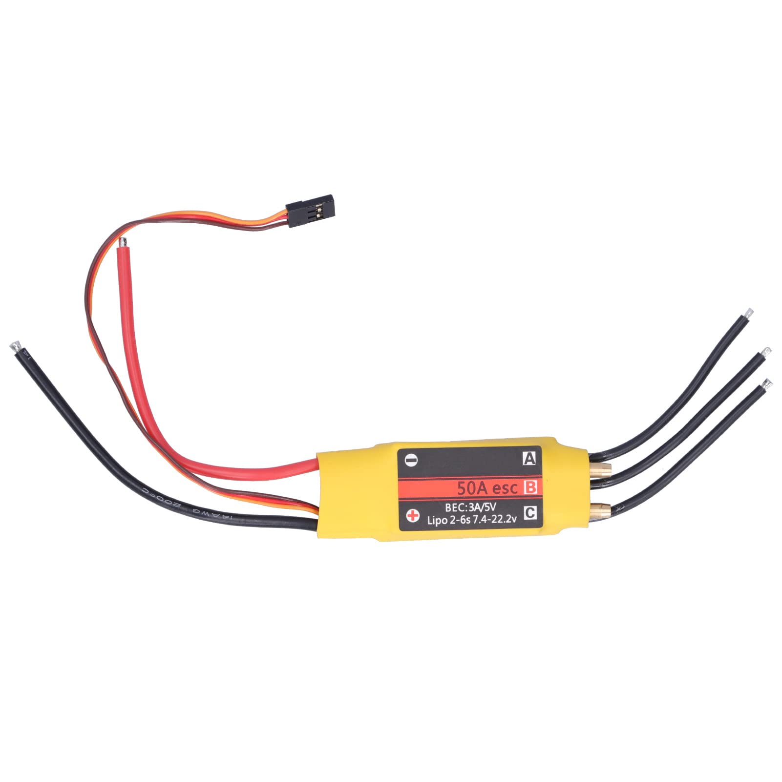 Wene 50A Brushless RC Electronic Speed Controller (ESC) for RC Boats - High Performance Waterproof Motor Speed Control for RC Racing and Hobby Models