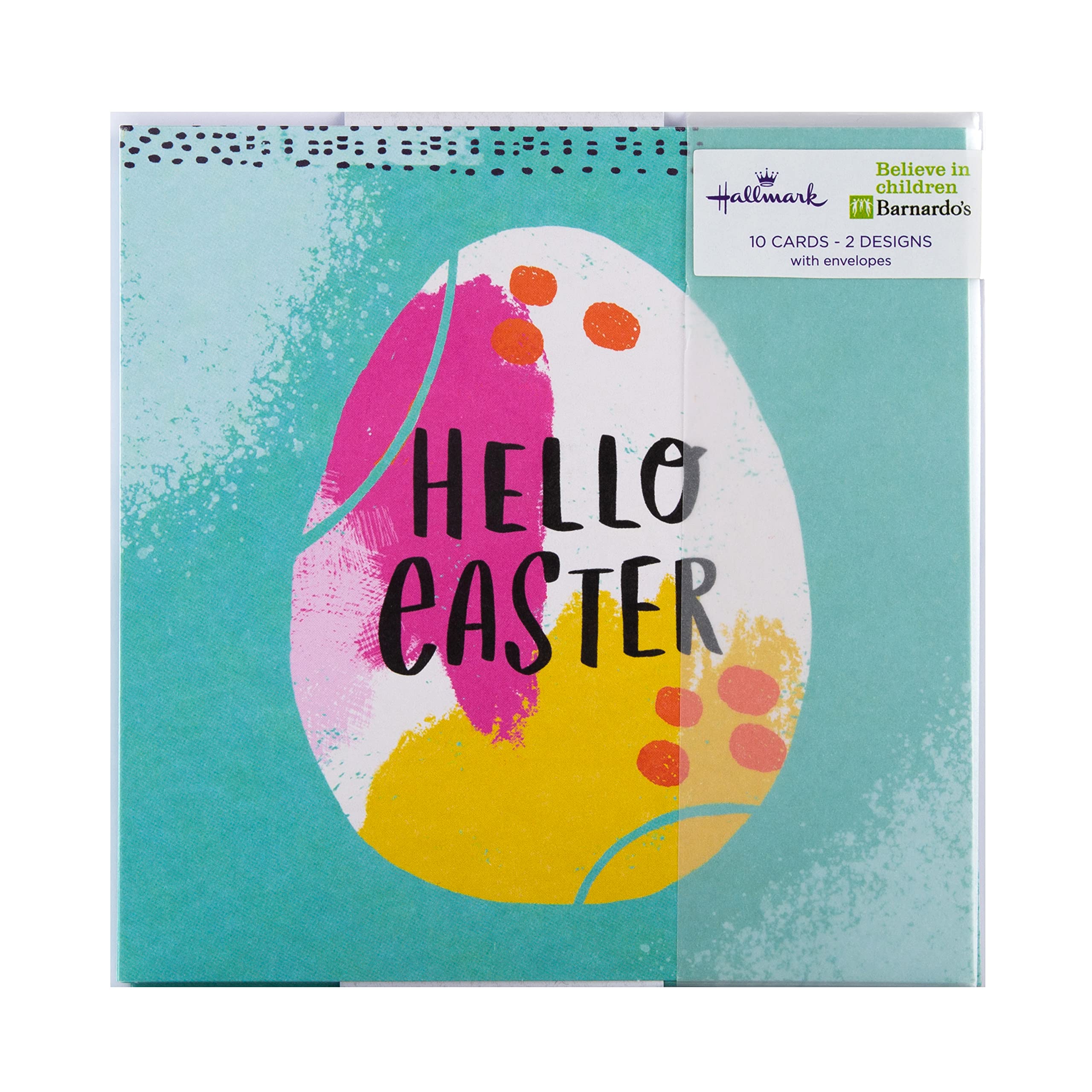 Hallmark Charity Easter Cards Pack - 10 Assorted Greeting Cards in 2 Modern Designs for Easter Celebrations, Fundraising & Spring Gifting