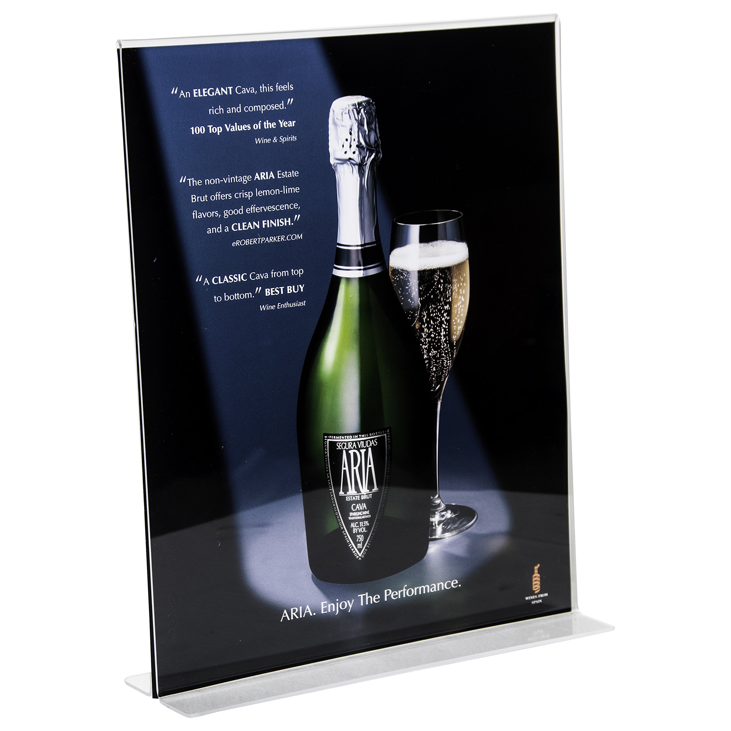 Double Sided Acrylic Sign Holder 11x14 - Clear Table Menu Card Display Stand & Plastic Picture Frame for Restaurants, Retail Stores, Events - Wholesale Pack of 15