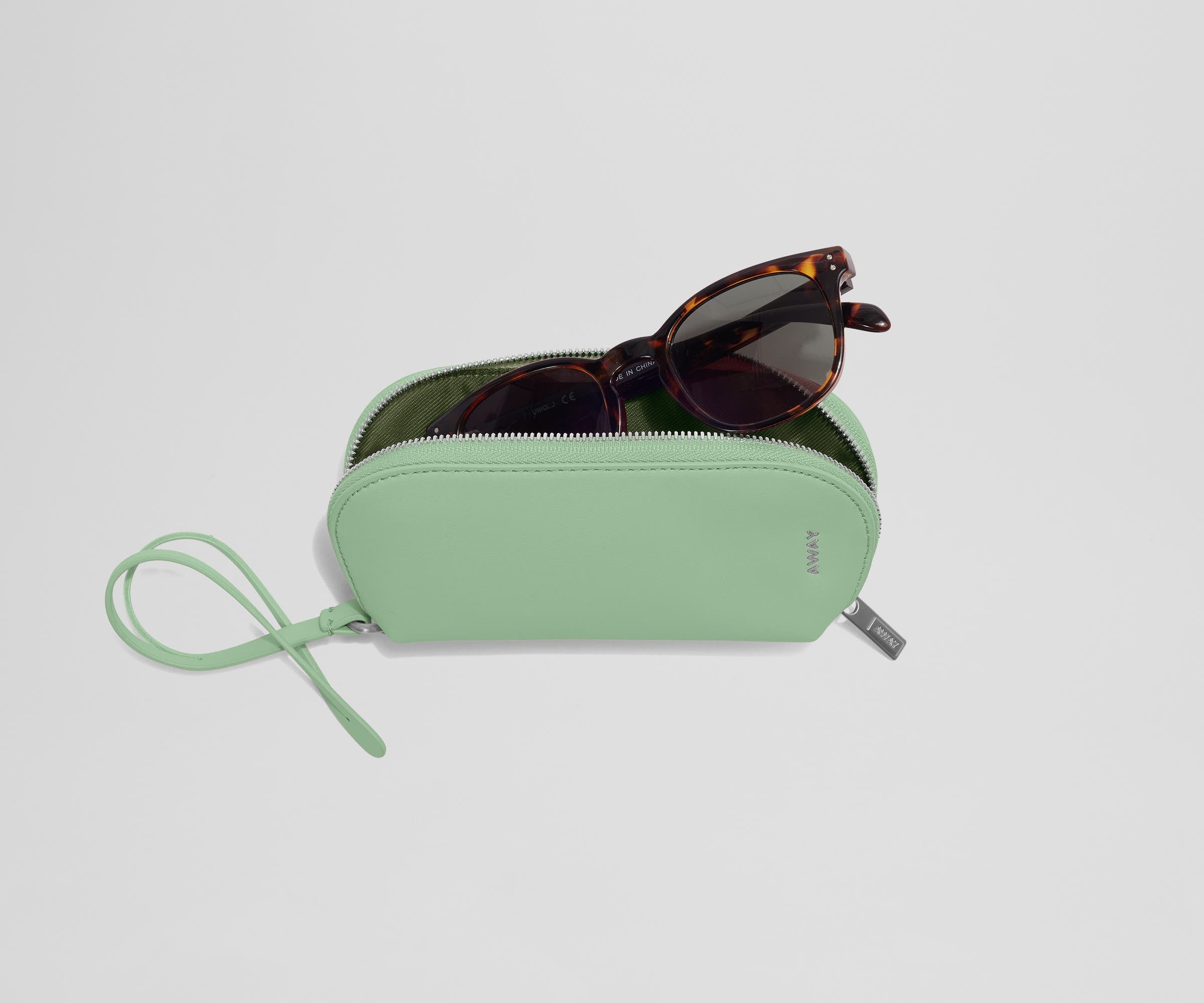 Sea Green Sunglasses Pouch - Soft Protective Case for Ray-Ban, Oakley & Designer Eyewear | Perfect for Travel, Beach & Outdoor Activities