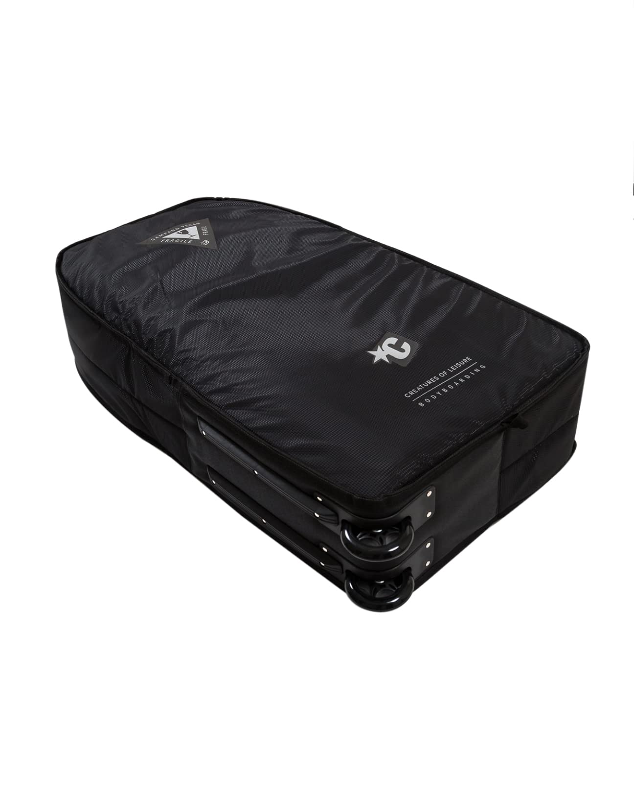 Creatures of Leisure Bodyboard Quad Wheely Cover - Black & Silver Board Bag for Surfing & Beach Travel | Durable Protection for Bodyboards & Surfboards
