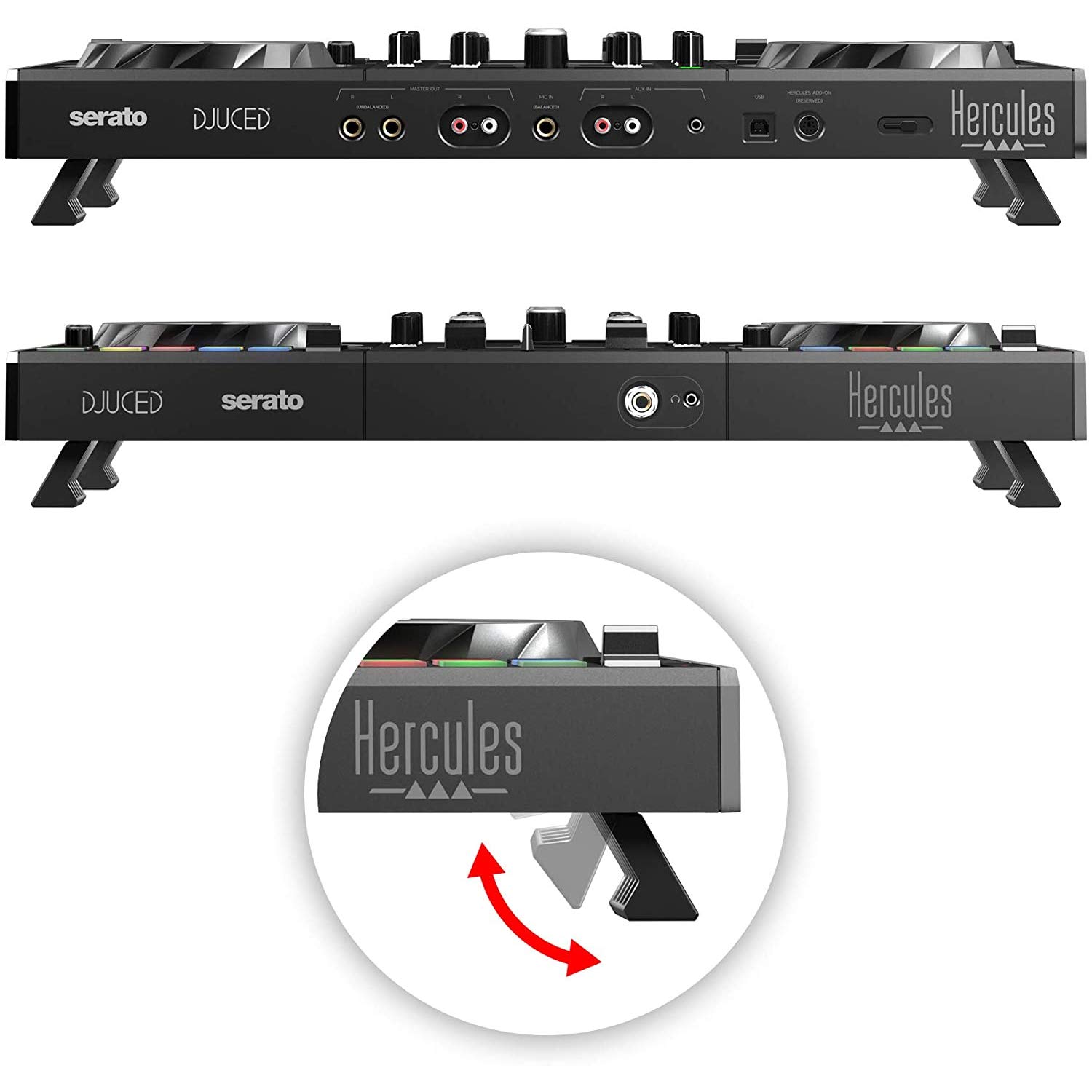 Hercules DJ Control Inpulse 500 Professional DJ Controller with Serato DJ Software | Includes DJ Headphones, Stereo Audio Cable & Hosa Interconnect Cable | Perfect for Live Performances, Club DJing & Home Practice