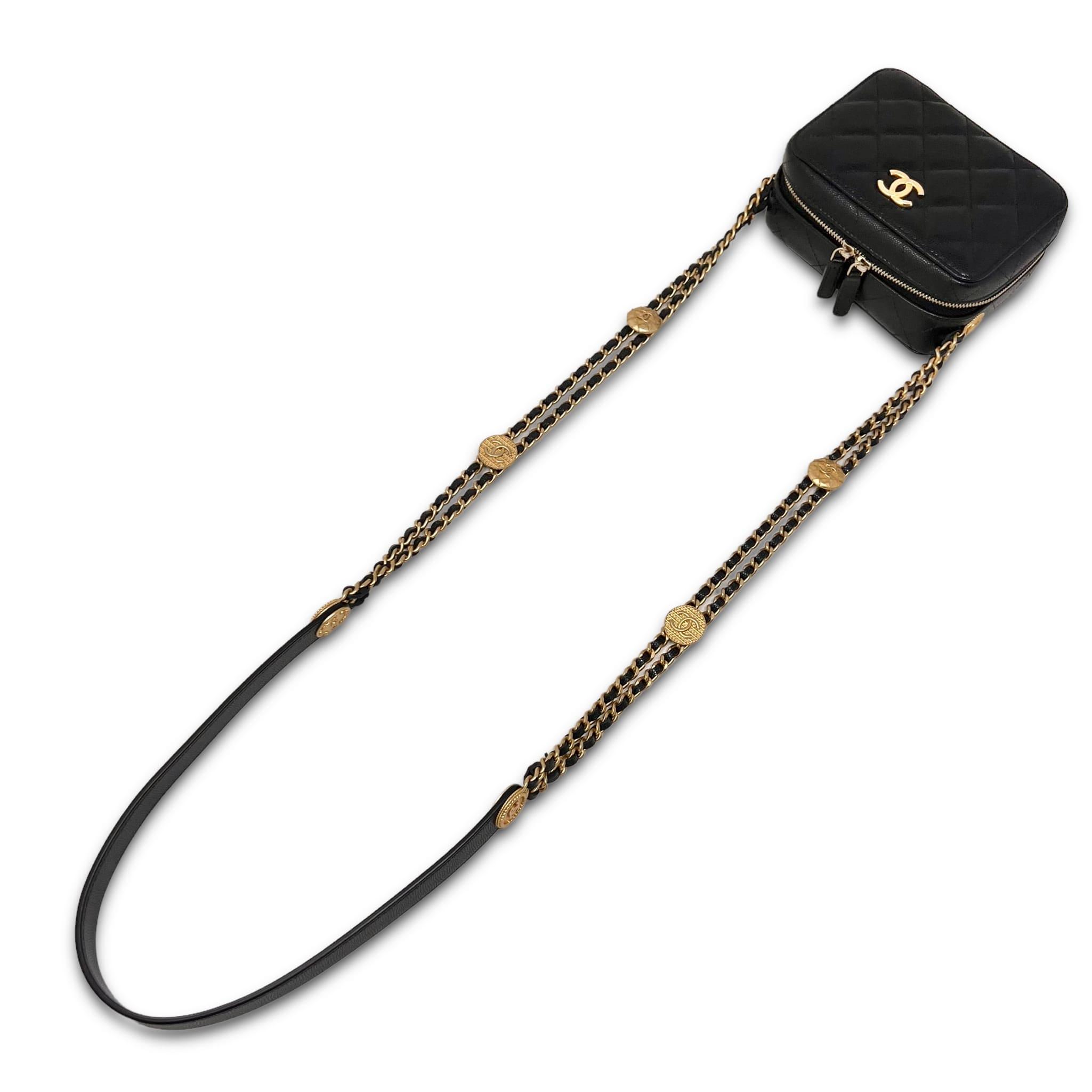 Chanel Black Caviar Leather Twist Your Buttons Camera Crossbody Bag - Perfect for Date Night & Evening Events
