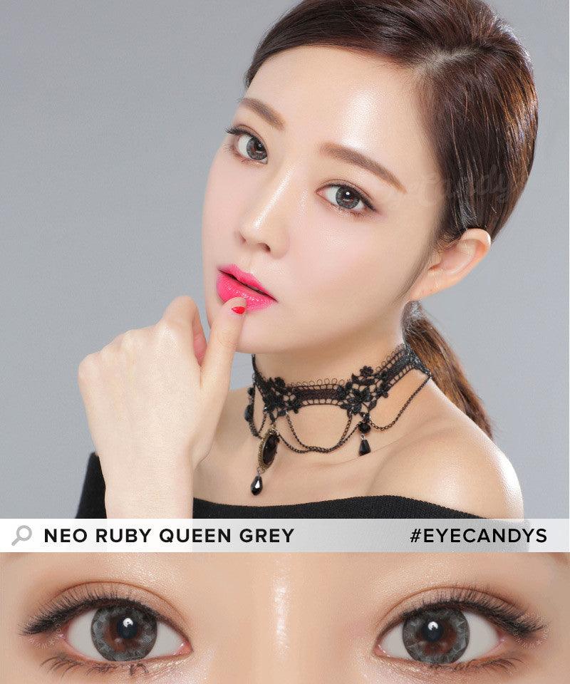 NEO Vision Ruby Queen Grey Toric Contact Lenses for Astigmatism - Custom Fit, Comfortable & Breathable | Perfect for Daily Wear, Special Occasions & Costume Looks