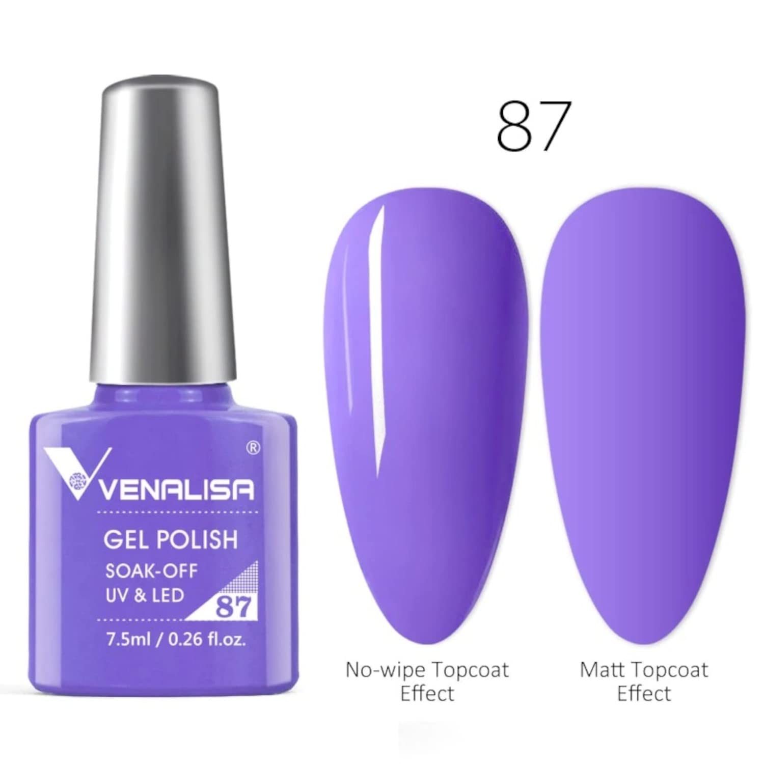 VENALISA #87 Gel Nail Polish 7.5ml - Soak Off UV LED Nail Gel for Manicure & Nail Art - Salon Quality Long Lasting Gel Polish Requires UV/LED Light to Cure - Perfect for Home DIY Nails & Professional Salon Use