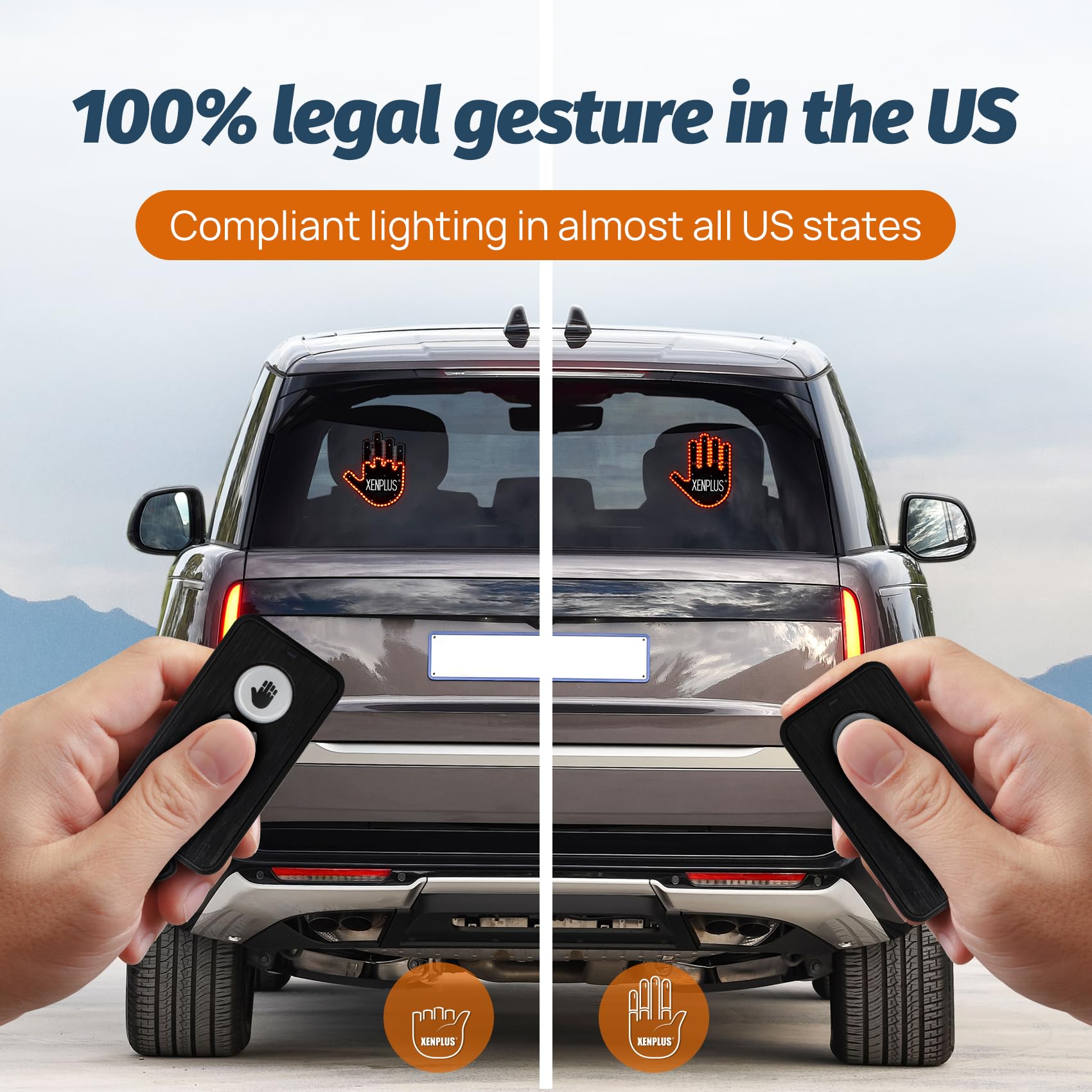Car Finger Light with Remote - Fun & Interactive LED Hand Gesture Light for Drivers - Best Gift for Car & Truck Accessories - Use for Road Rage Signs, Funny Back Window Decor & Nighttime Safety Signals