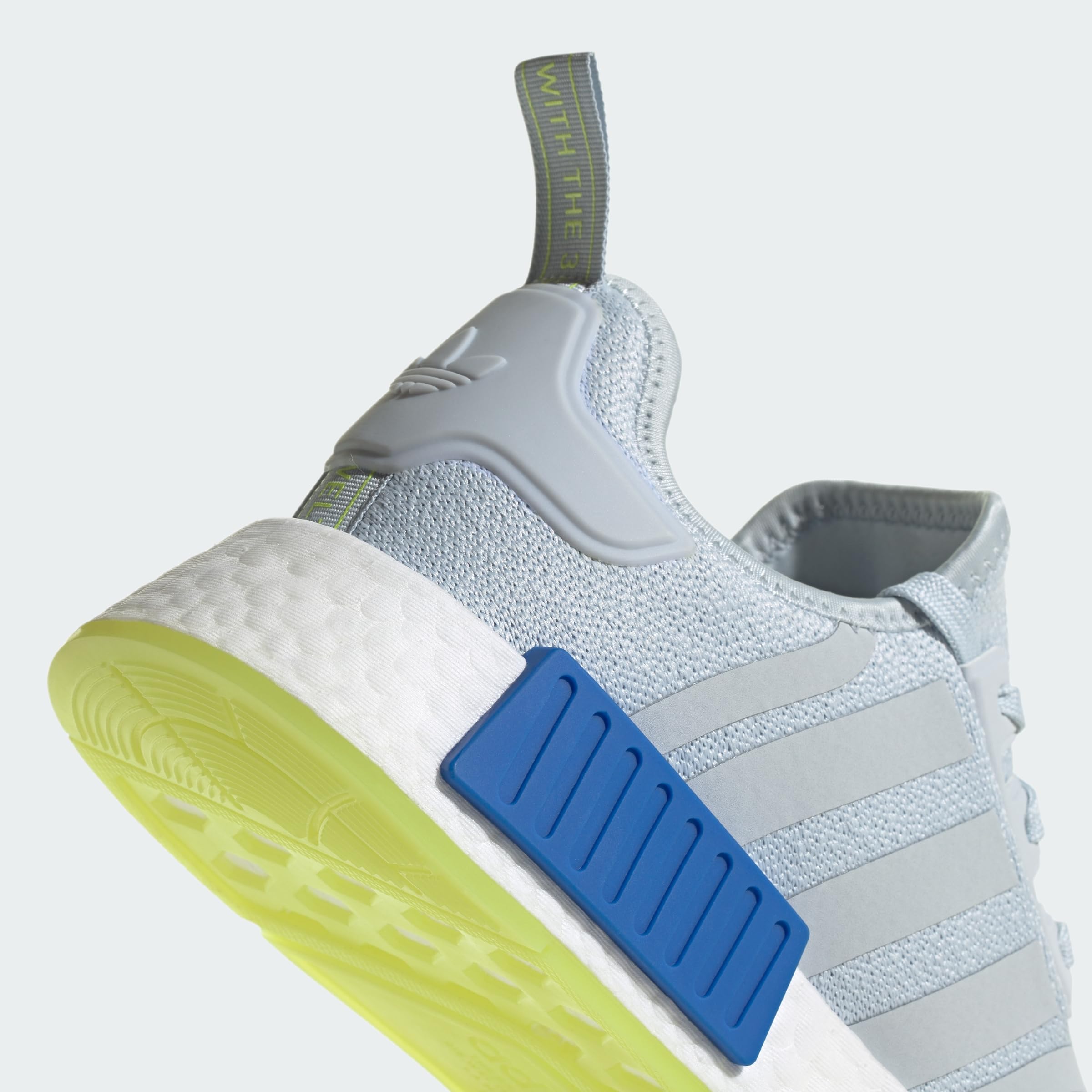 adidas Men's NMD R1 Running Shoes - Light Blue & Black Primeknit Sneakers for Jogging, Gym Workouts & Streetwear Fashion