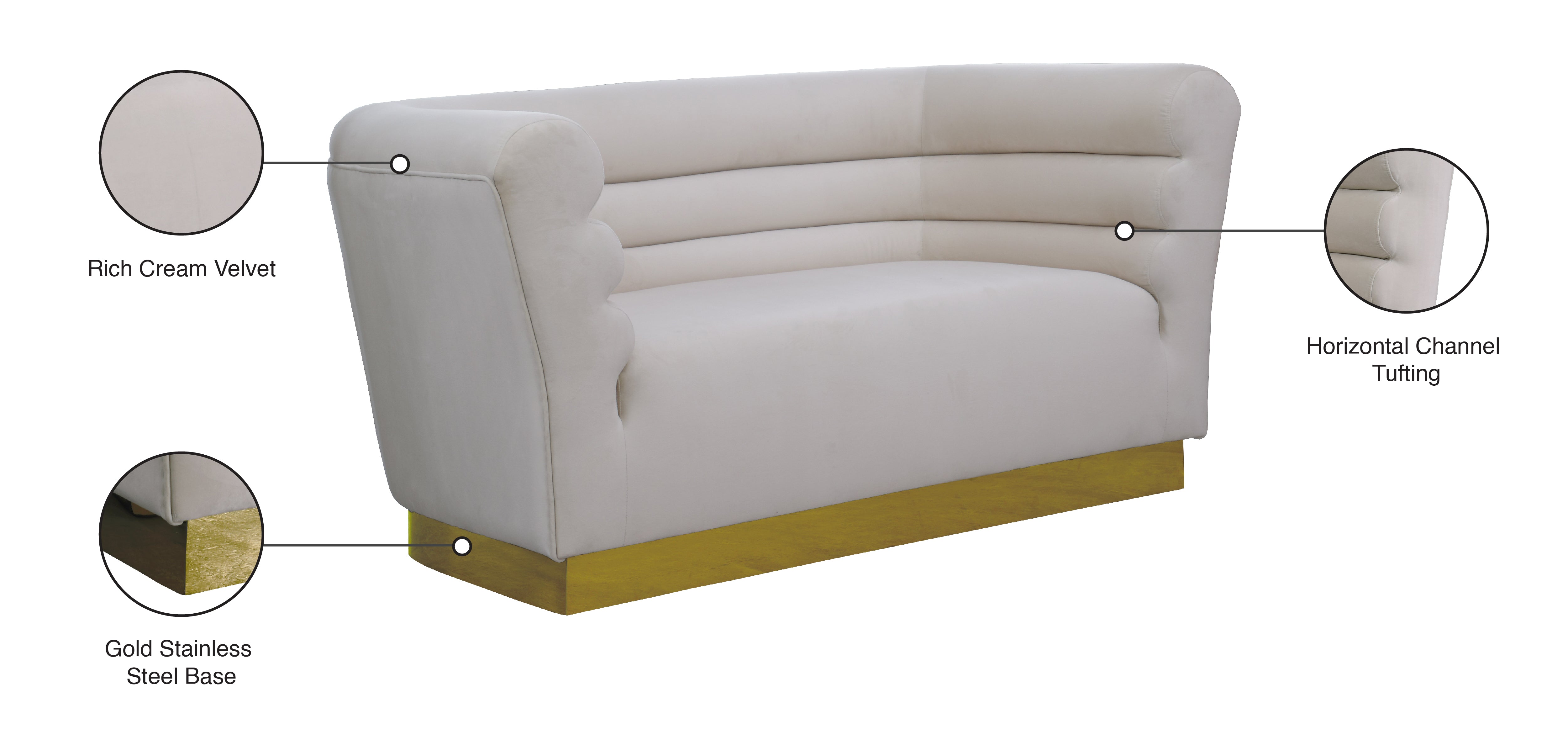 Bellini Velvet Loveseat - Modern Small Sofa for Living Room, Apartment & Office | Soft Upholstered 2-Seater Couch with Sturdy Wooden Legs | Perfect for Cozy Spaces, Small Homes & Reading Nooks