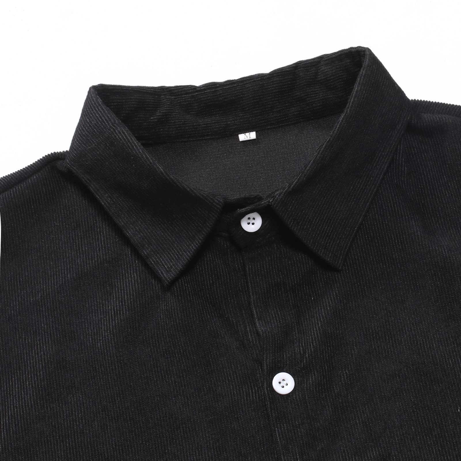 Burband Men's Flannel Shirts - Long Sleeve Casual Button Down Plaid Dress Shirts, Loose Fit Checkered Sweatshirts for Men (Black) | Perfect for Outdoor Activities, Fall Layering & Casual Office Wear