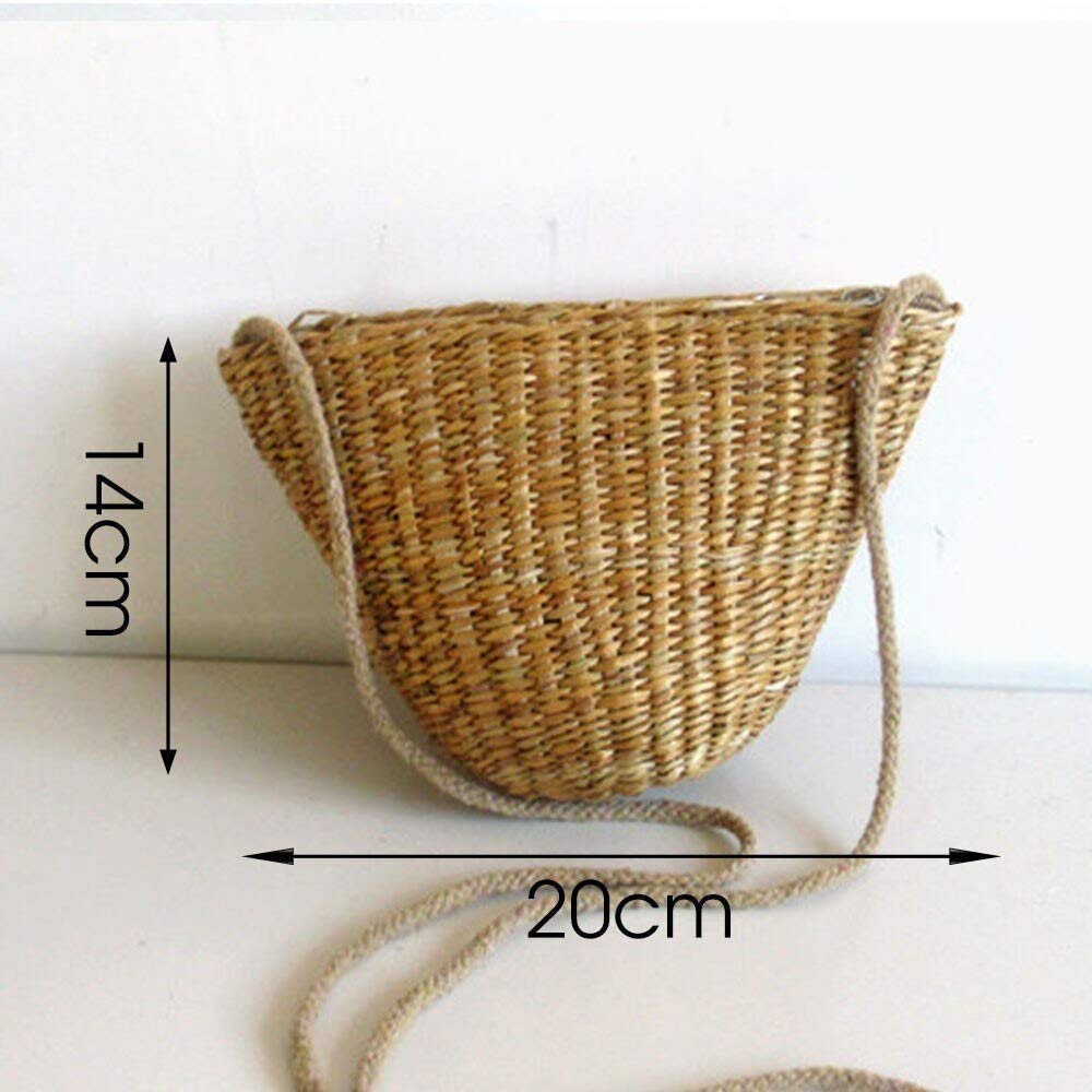 Stylish Cobaka Herald Women's Round Straw Handbag - Bohemian Rattan Woven Beach Crossbody Bag for Summer | Perfect for Beach Outings, Vacations & Boho Fashion