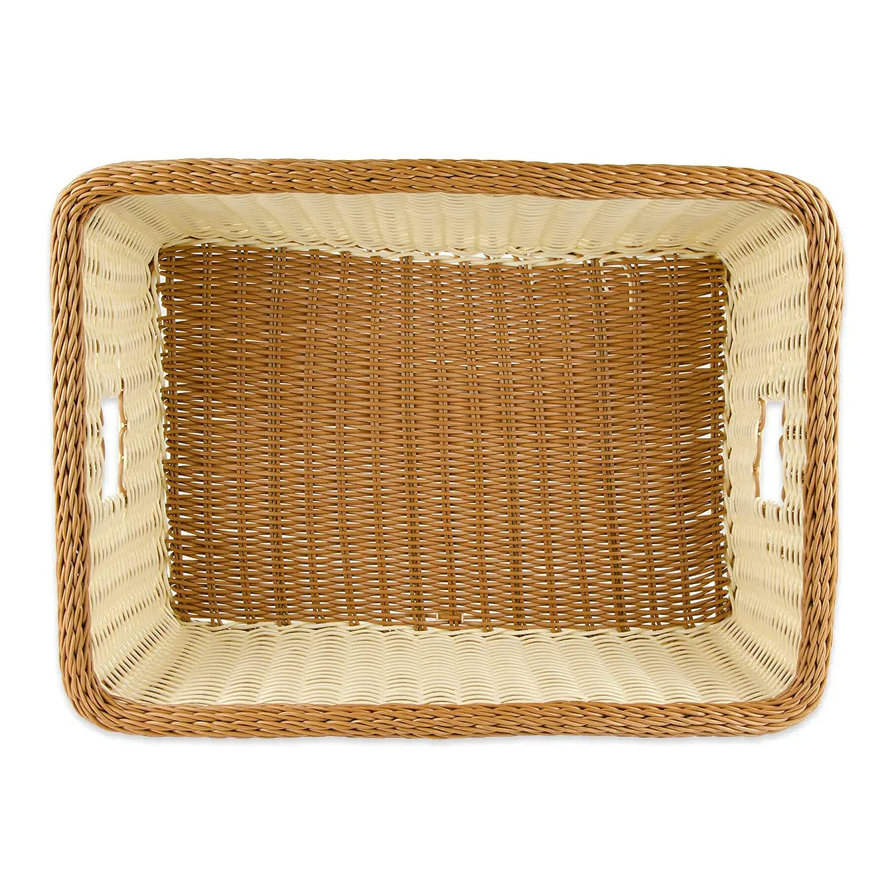 G.E.T. WB-1517-TT 23x17 Inch Rectangular Polyweave Bread Basket - Multicolor Woven Serving Tray for Bakery, Rolls, Pastries - Perfect for Restaurants, Catering, and Home Dining