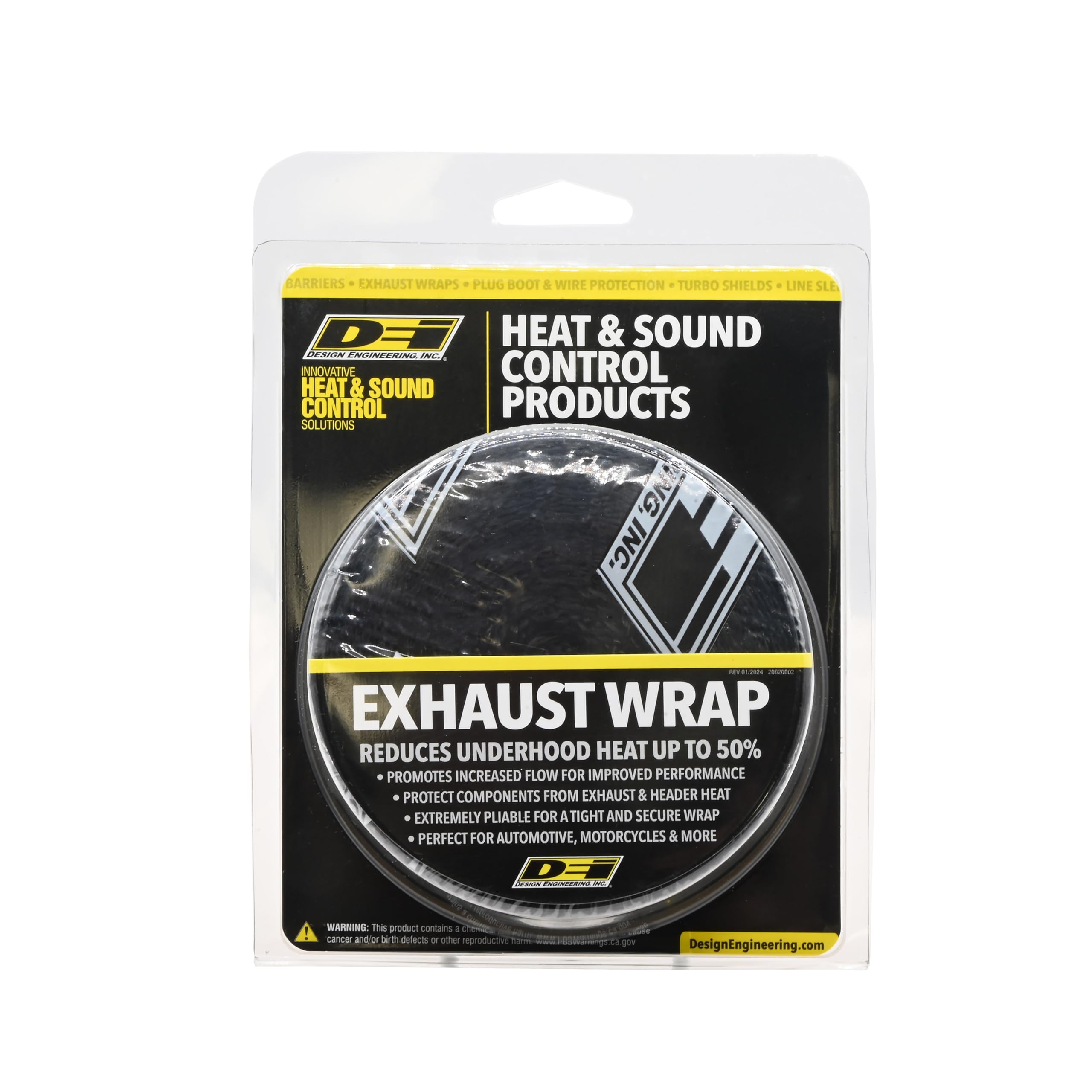 High-Temperature Black Titanium Exhaust Heat Wrap with Lava Rock Technology - 2