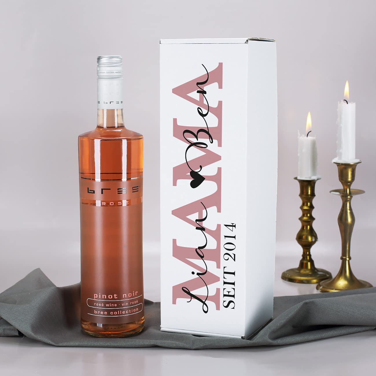 Herz & Heim® Mother's Day Gift - Bree Wine (1 x 0.75L) Personalized Rose Wine with Custom Name in Gift Box - Perfect for Anniversary, Birthday & Romantic Celebrations