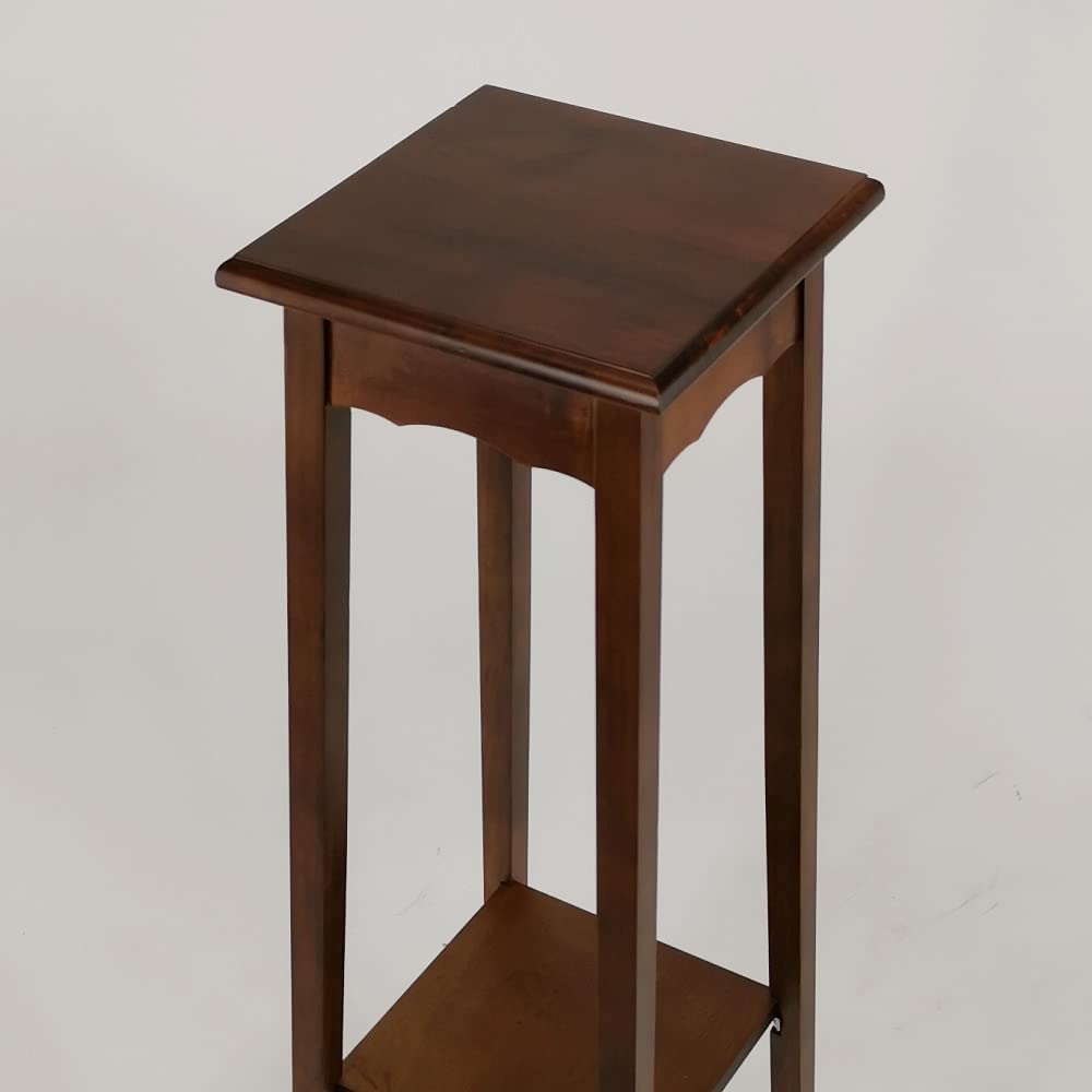 11.5'' Cedar Brown Birchwood Pedestal Plant Stand - Smooth Finish Wooden Display Stand for Indoor Plants, 39'' Tall - Easy Assembly Required | Perfect for Living Room, Patio, or Garden Decor