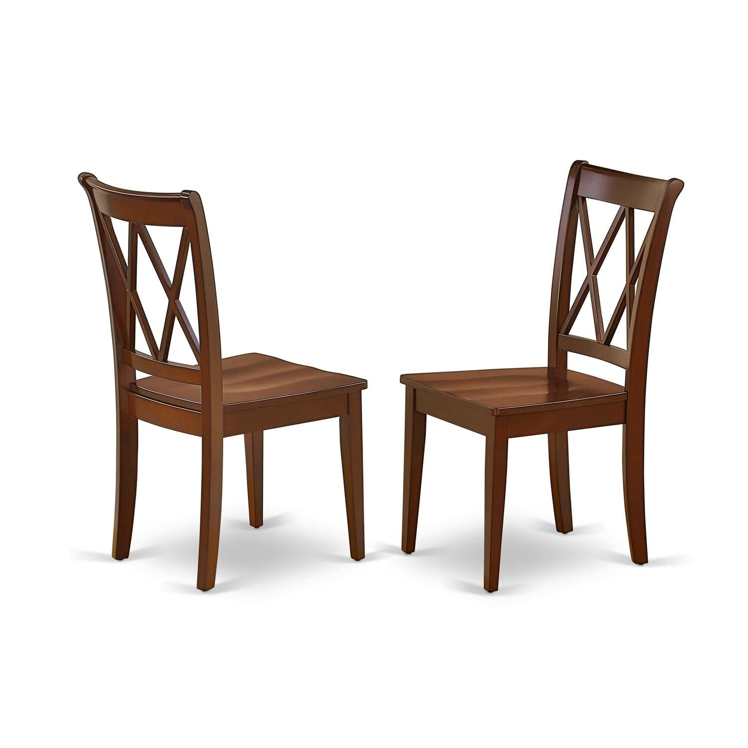 East West Furniture HLCL3-MAH-W 3-Piece Round Kitchen Table Set with Pedestal Base & 2 Dining Chairs - 42x42 Inch Mahogany - Perfect for Small Spaces, Apartments & Cozy Dining Areas