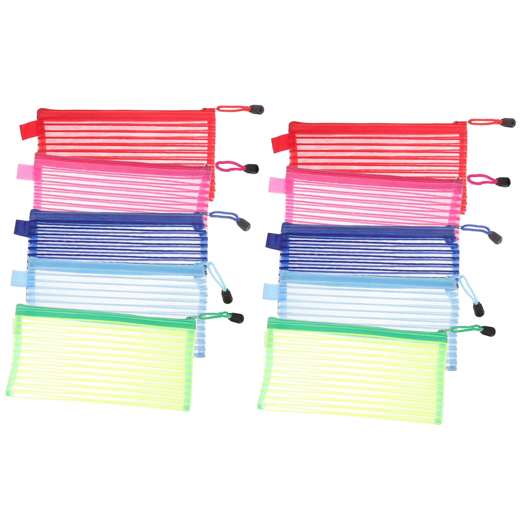 NUOBESTY 50 Pcs Mesh Document Pouch Organizer - Waterproof Bill Bags, High Capacity Pen Storage Envelopes for School, Office & Travel Supplies | Perfect for Students, Teachers & Professionals