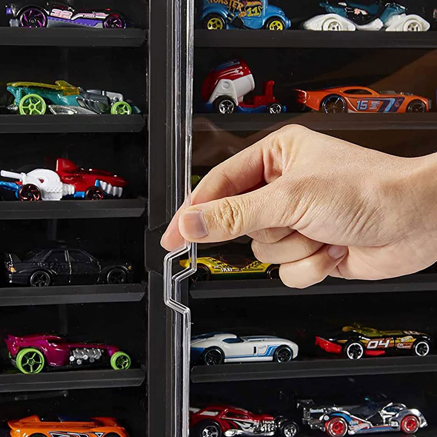 Hot Wheels 1:64 Scale Mercedes-Benz 190E Collectible Toy Car with Premium Display Case - Stores 50 Cars for High-End Collectors | Perfect for Showcase, Gifting & Home Decor
