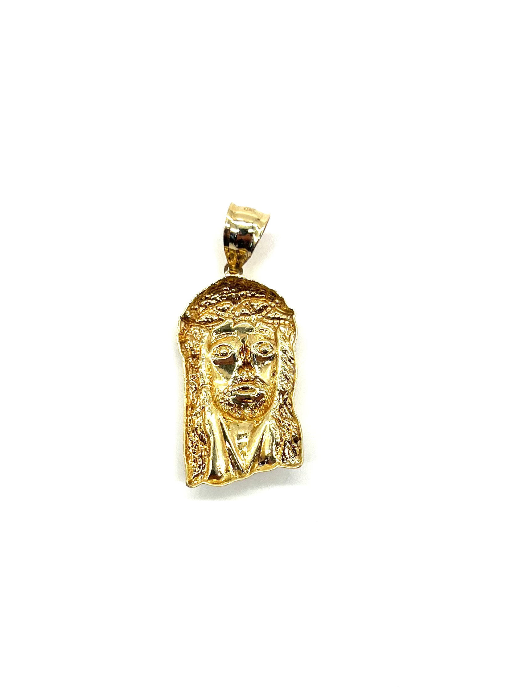 10K Yellow Gold Large Jesus Head Pendant for Men & Women - Religious Cross Necklace Jewelry Gift for Baptism, Confirmation & Church Occasions