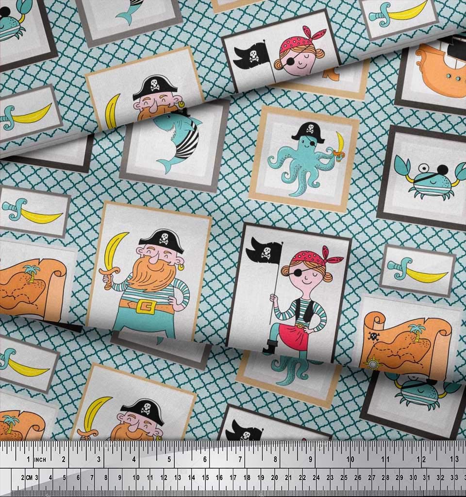 Soimoi Moss Georgette Brown Fabric by The Yard - 42 Inch Wide Printed Fabric with Adorable Penguin Ocean Patterns for Dresses, Scarves & Home Decor
