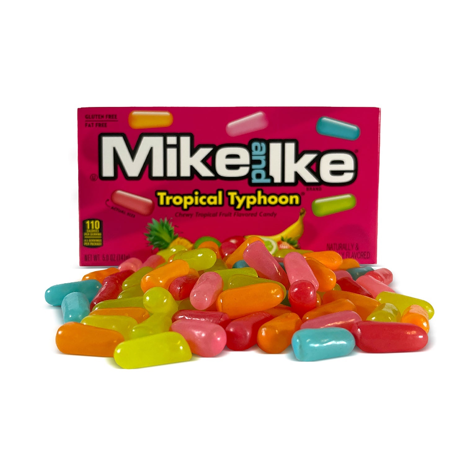 Just Born Mike & Ike Tropical Typhoon Fruit Flavored Candy - 4.25oz Bags (Pack of 12) | Bulk Candy for Parties, Movie Nights & Office Snacks