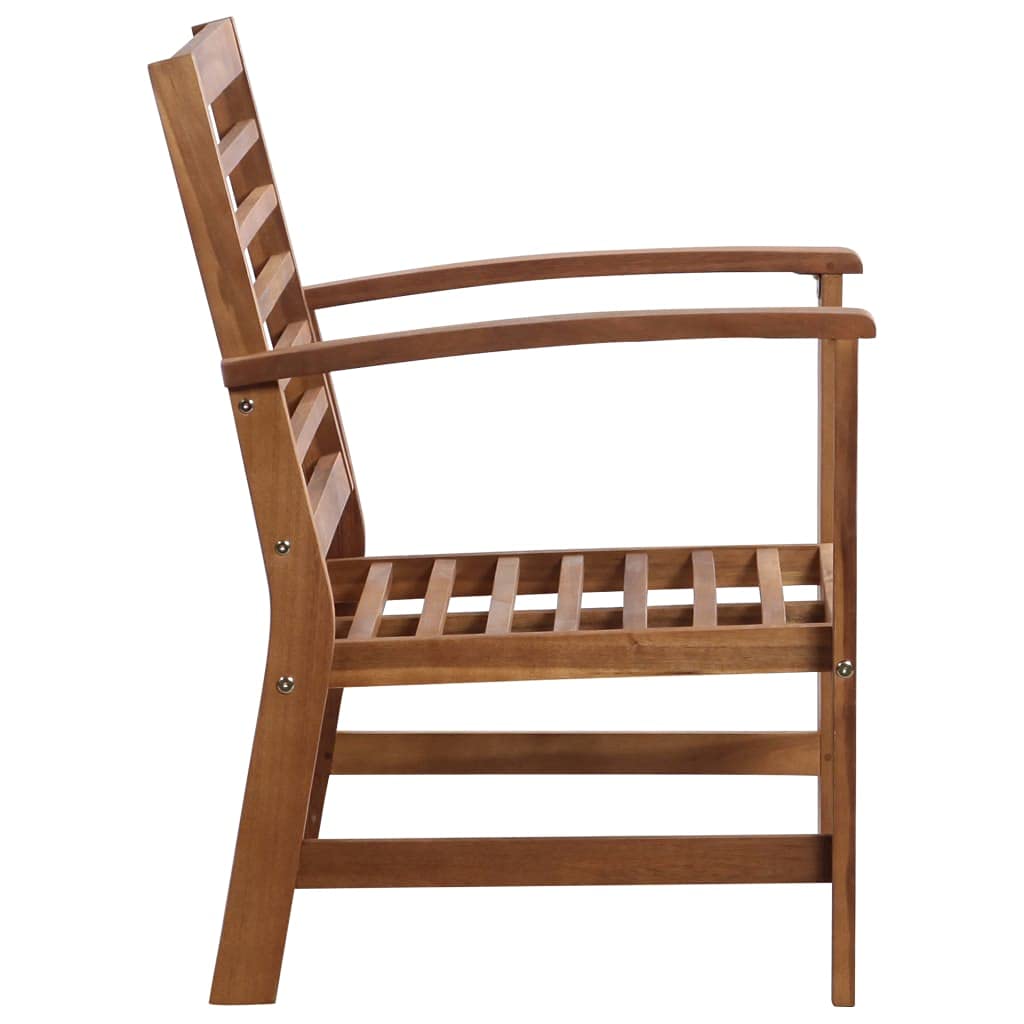 Premium Acacia Wood Outdoor Lounge Set - Rustic Patio Furniture with Table, Bench & 2 Chairs - Durable Garden, Terrace & Backyard Furniture for Relaxing & Entertaining