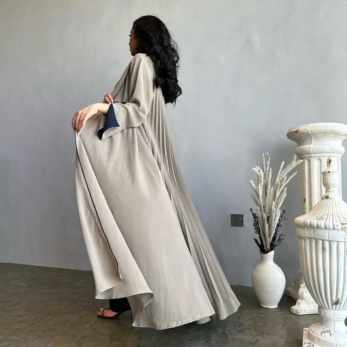 Elegant Muslim Women's Fashion Cardigan Open Abaya Dress - Modest Islamic Clothing for Prayer, Mosque & Everyday Wear