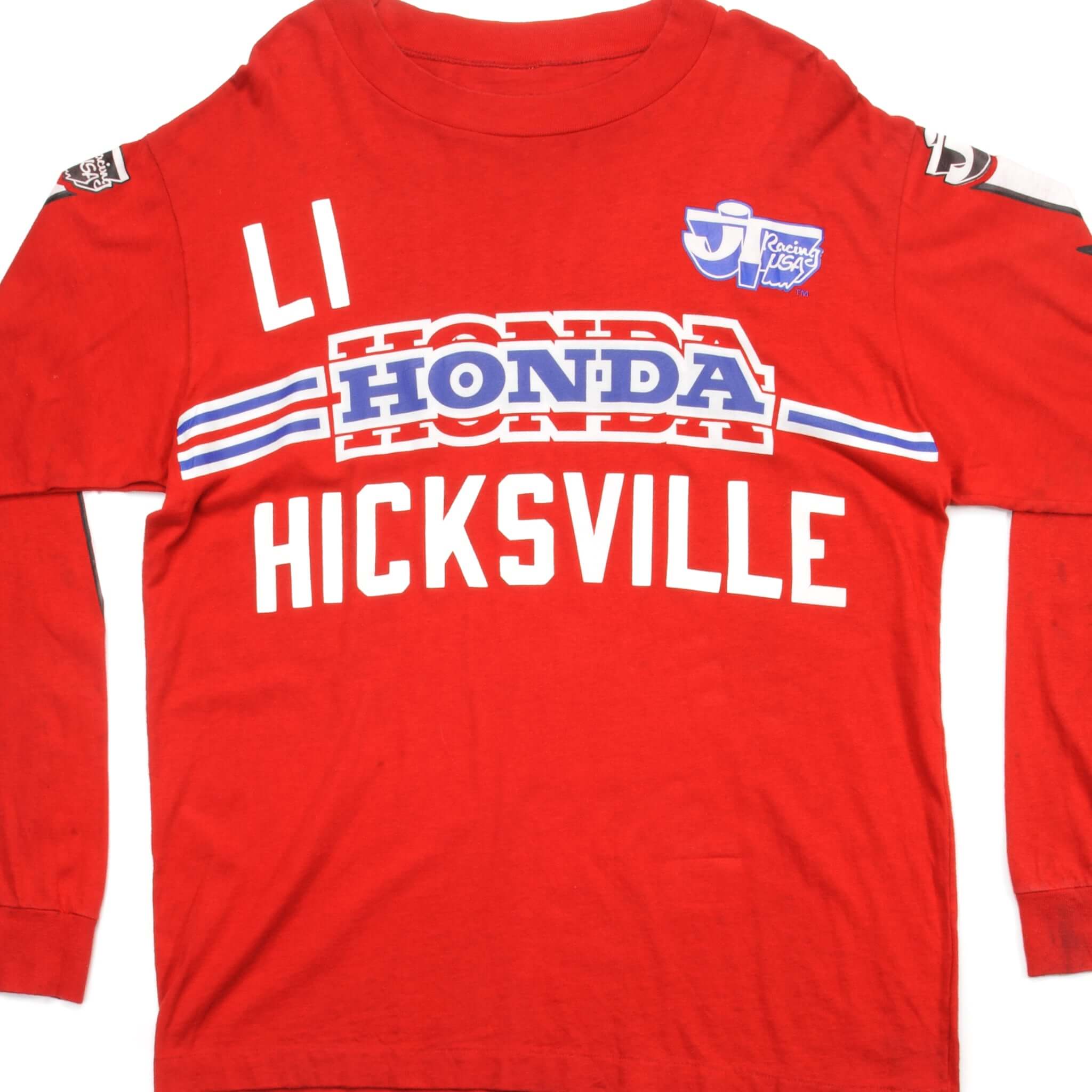 Vintage JT Racing Honda Motocross MX Long Sleeve T-Shirt - Size Large - 1970s Retro Motorcycle Tee - Perfect for Racing Fans, Vintage Collectors & Motorcycle Enthusiasts