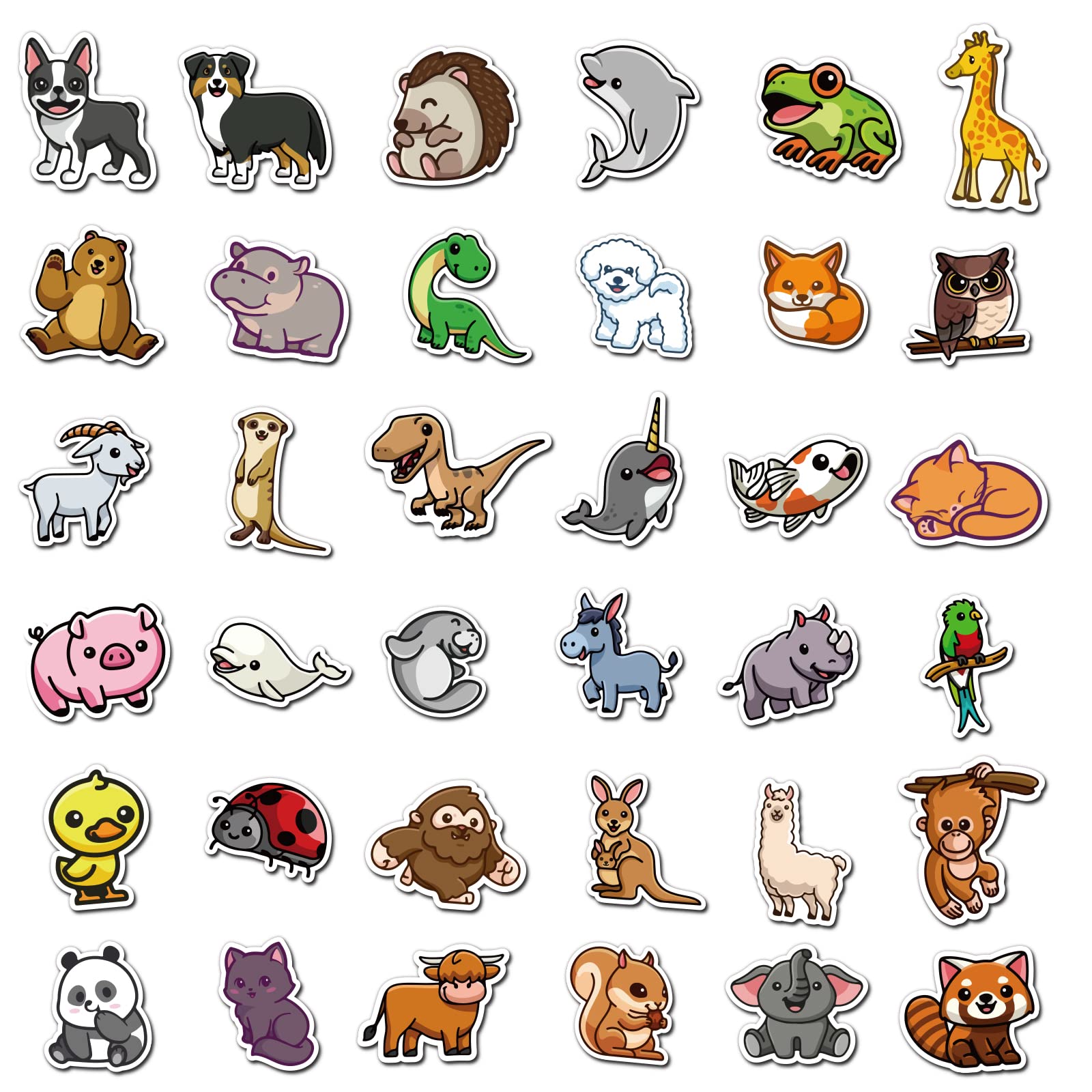 Acekar 200 PCS Cute Animal Stickers - Colorful Waterproof Vinyl Decals for Water Bottles, Laptops, Phones, Skateboards - Fun Aesthetic Stickers for Teens, Girls & Kids - Perfect for School, DIY Crafts & Personalizing Belongings