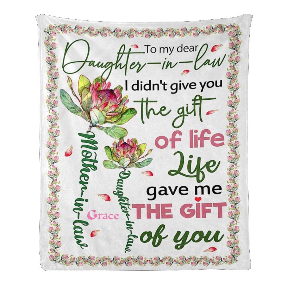 Personalized Fleece Throw Blanket with Name - Custom Text Blanket for Daughter, Soft 50x60 Inch Gift for Birthday, Christmas & Home Decor