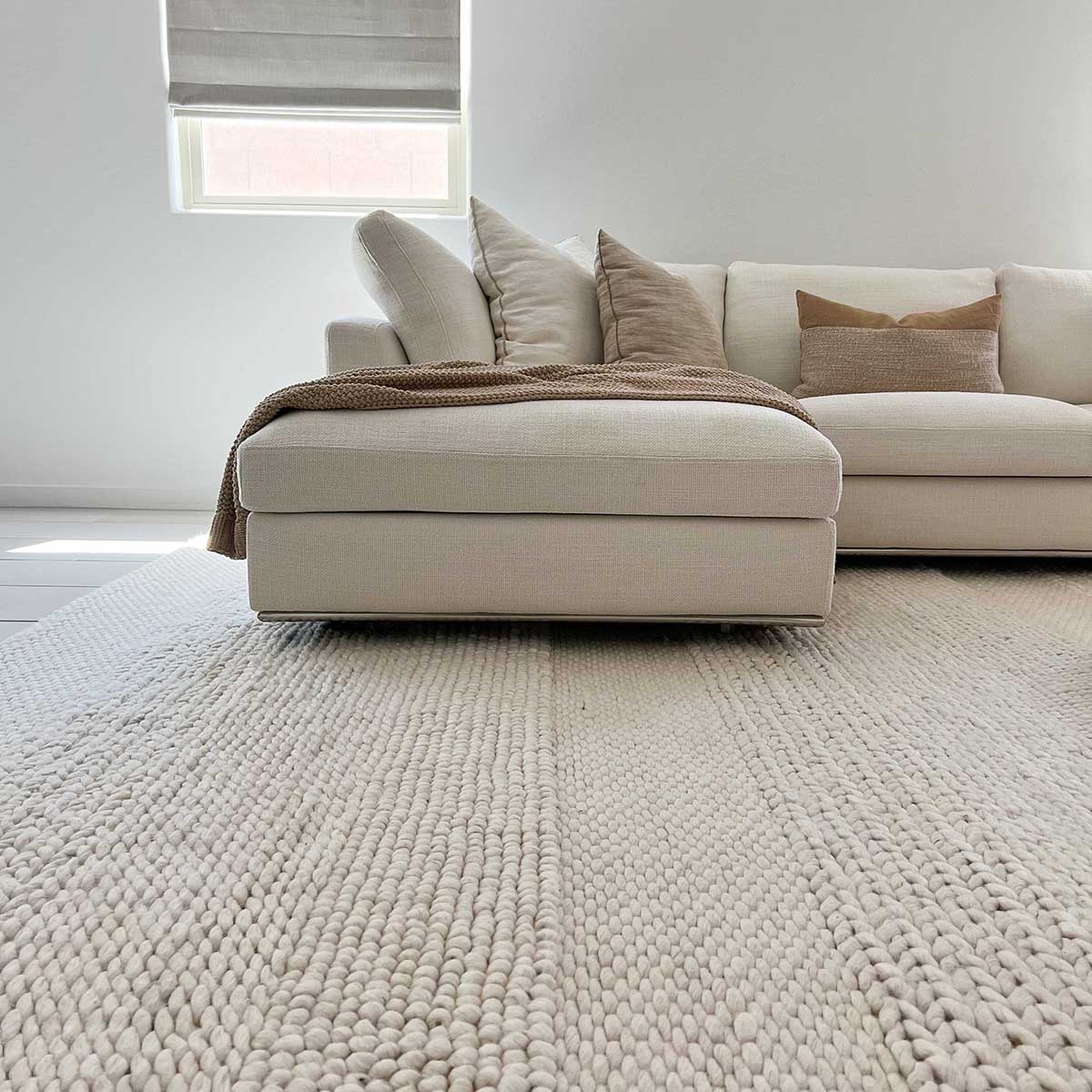 Fleur Braided and Looped Rug - Soft Boho Chic Area Rug for Living Room, Bedroom, Nursery | Non-Slip Durable Floor Mat for Home Decor