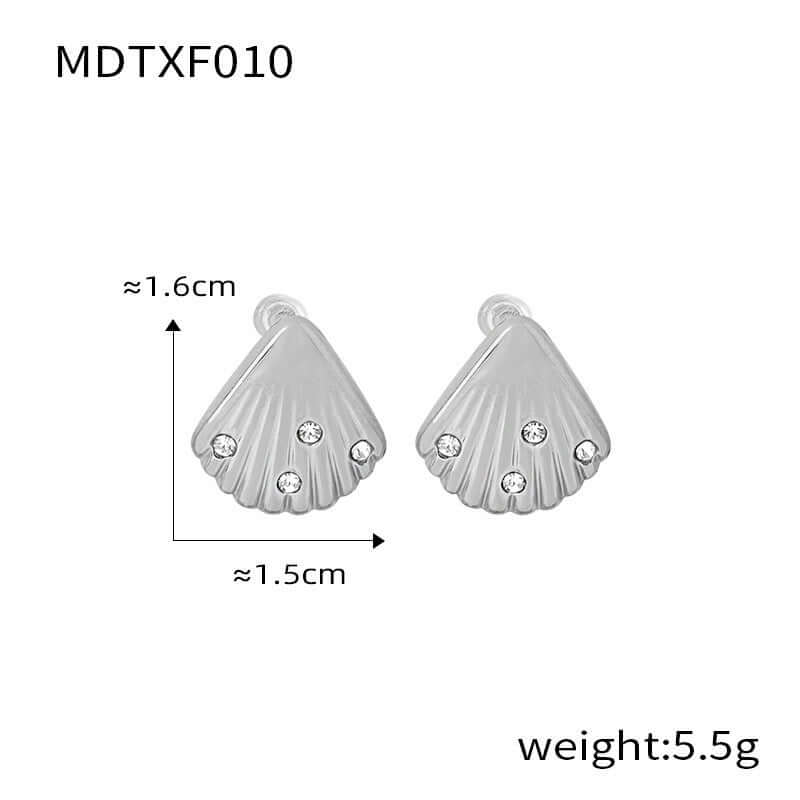18K Gold Freshwater Pearl Seashell Pendant Earrings Set for Women - Elegant Dangle Drop Earrings for Wedding, Party & Evening Wear | MDT010