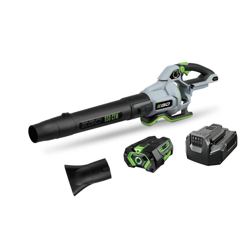 EGO Power+ LB6503 56V Cordless Leaf Blower - 650 CFM High Power, 4.0Ah Battery & Charger Included - Lightweight Handheld for Yard Cleanup, Driveway Clearing & Patio Maintenance (Black)