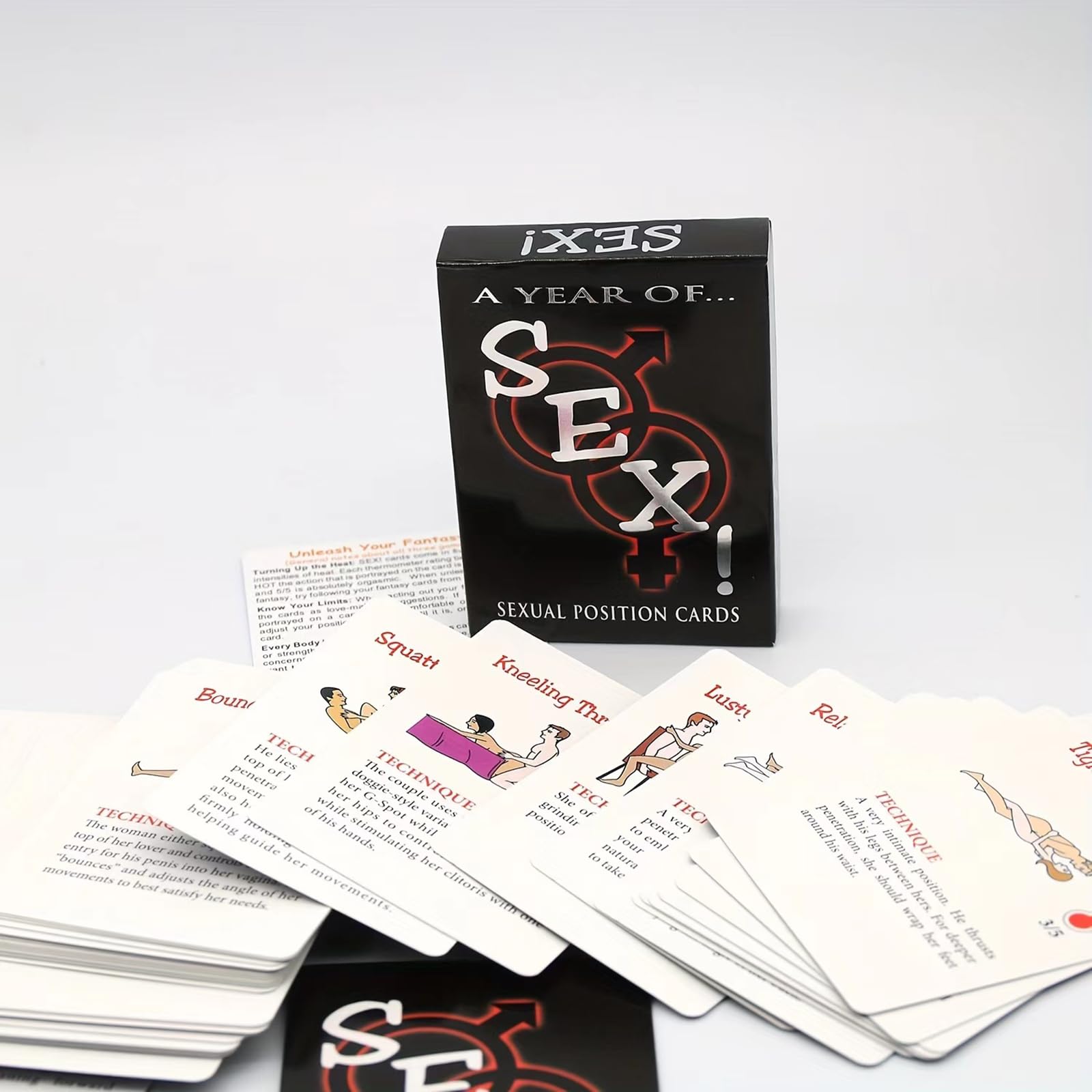 Adult Sex Position Cards for Couples - Fun & Intimate Date Night Game with Illustrated Positions - Perfect for Spicing Up Married Life & Romantic Evenings