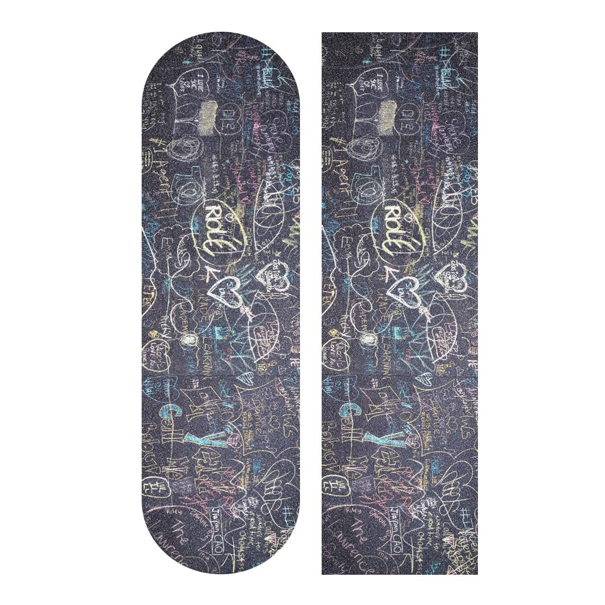 Premium Graffiti Mess Skateboard Grip Tape - 33.1x9.1 Inch Bubble-Free Waterproof Griptape for Longboards, Scooters, Rollerboards, Stairs, Pedals & Wheelchairs - Non-Slip Sandpaper Surface for Enhanced Safety and Control - Perfect for Skate Parks, Urban Commuting and Mobility Assistance