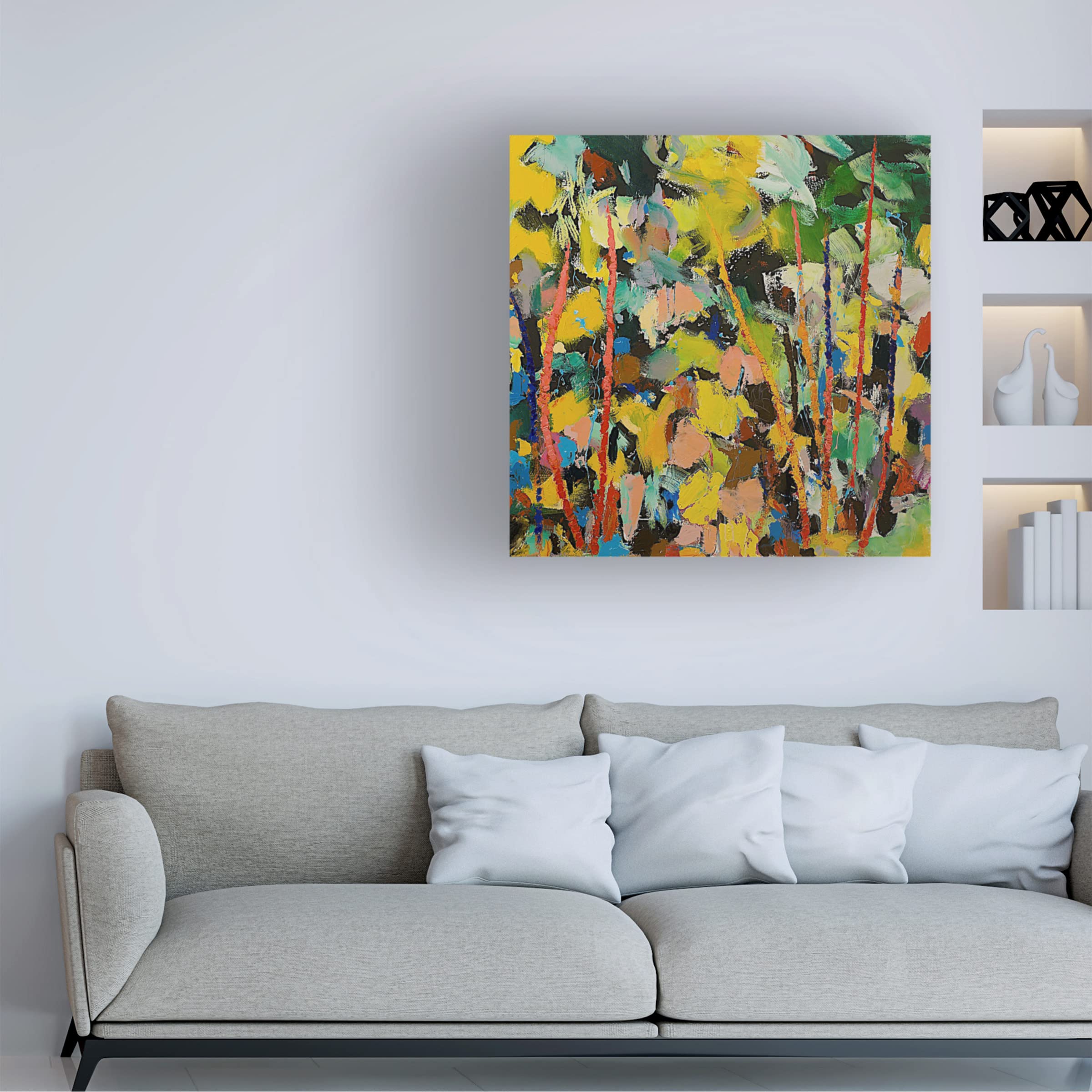 Trademark Fine Art 'Airglow' Canvas Wall Art Print by Allan Friedlander - Modern Abstract Landscape Painting for Living Room, Bedroom & Office Decor