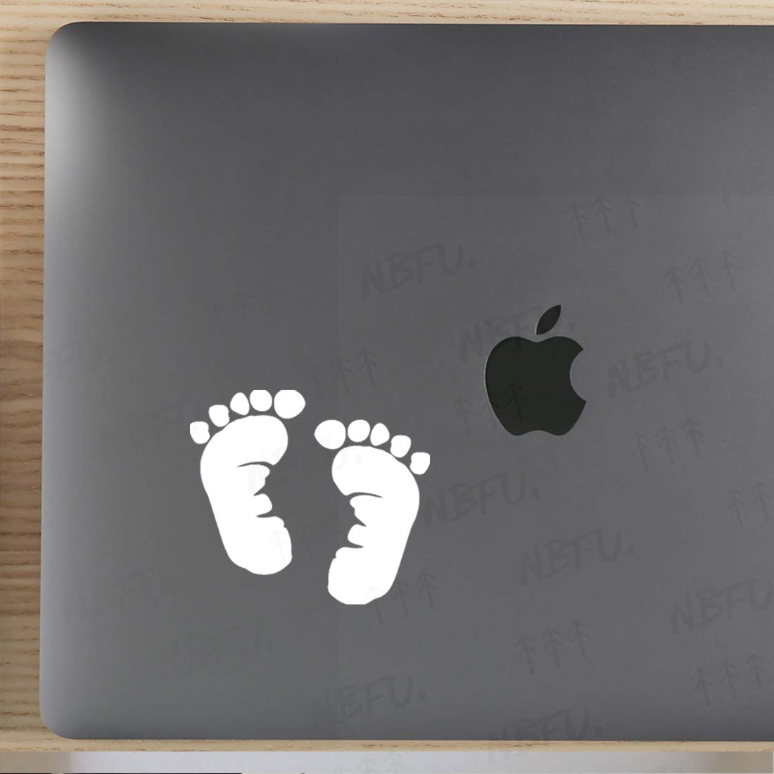 Premium Waterproof Vinyl Decal Stickers - Baby Footprints Silhouette (White, Set of 2) for Laptop, Phone, Helmet, Car Window, Mug & Wall Decor | Perfect for Nursery, Baby Shower Gifts & Home Decoration