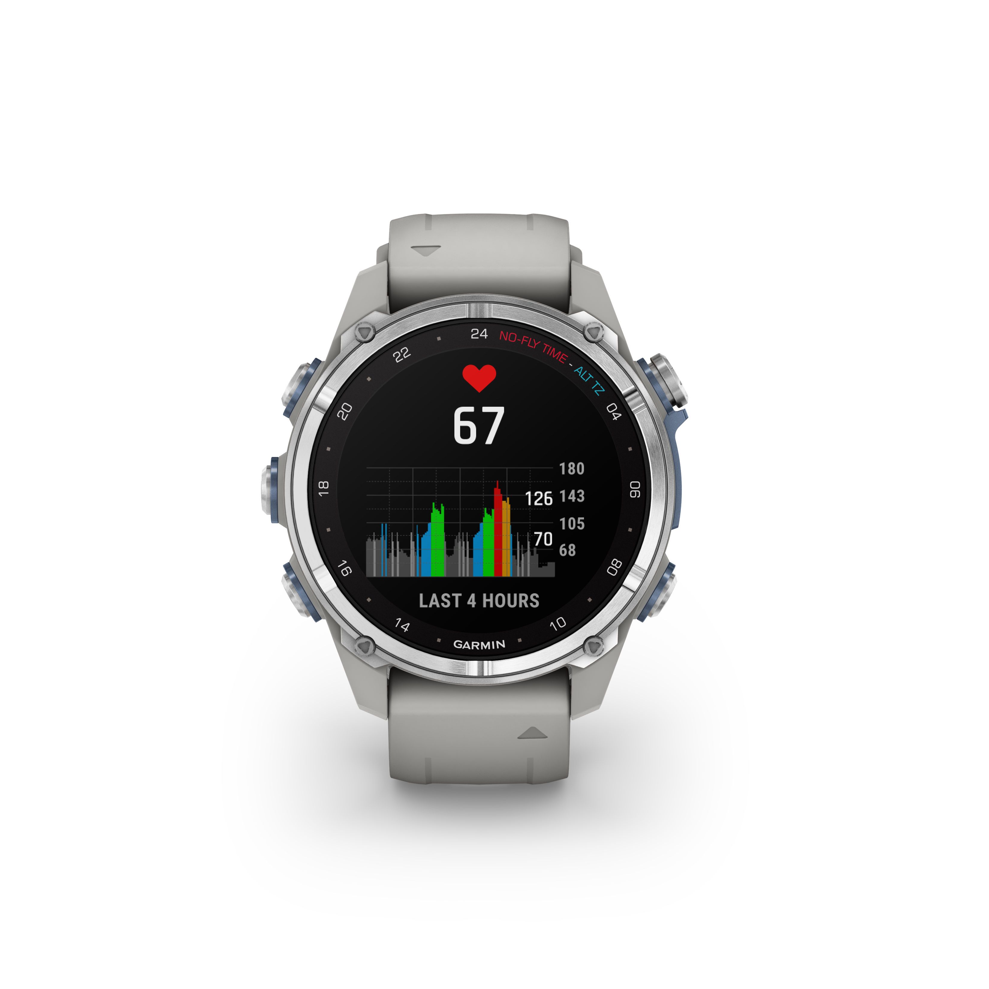 Garmin Descent Mk3 Dive Computer & Fitness Watch - 43mm Stainless Steel with Fog Gray Silicone Band - Scuba Diving, Swimming & Everyday Wear