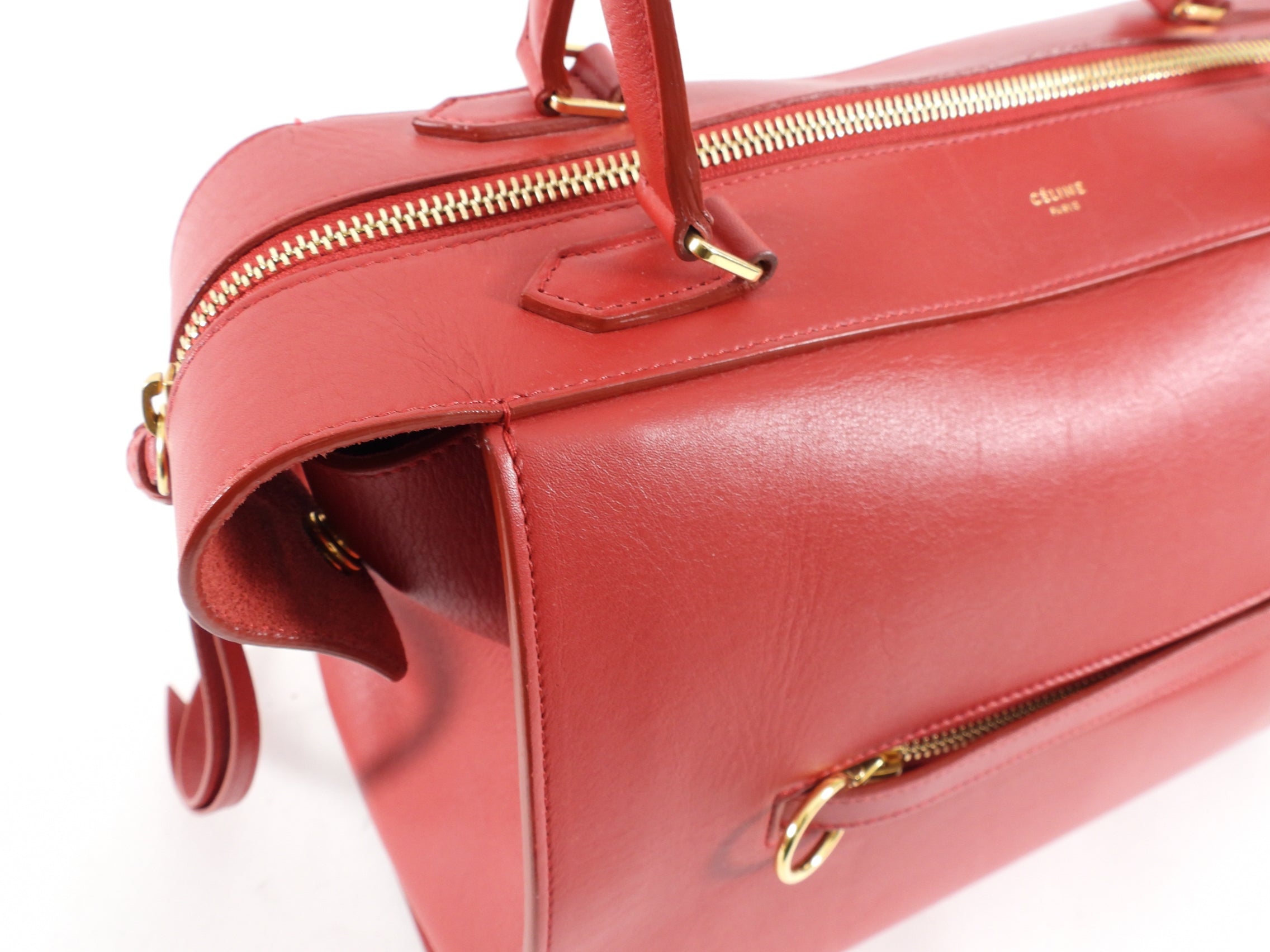 Celine Small Ring Bag in Smooth Red Leather - Perfect for Everyday Use, Date Nights & Special Occasions