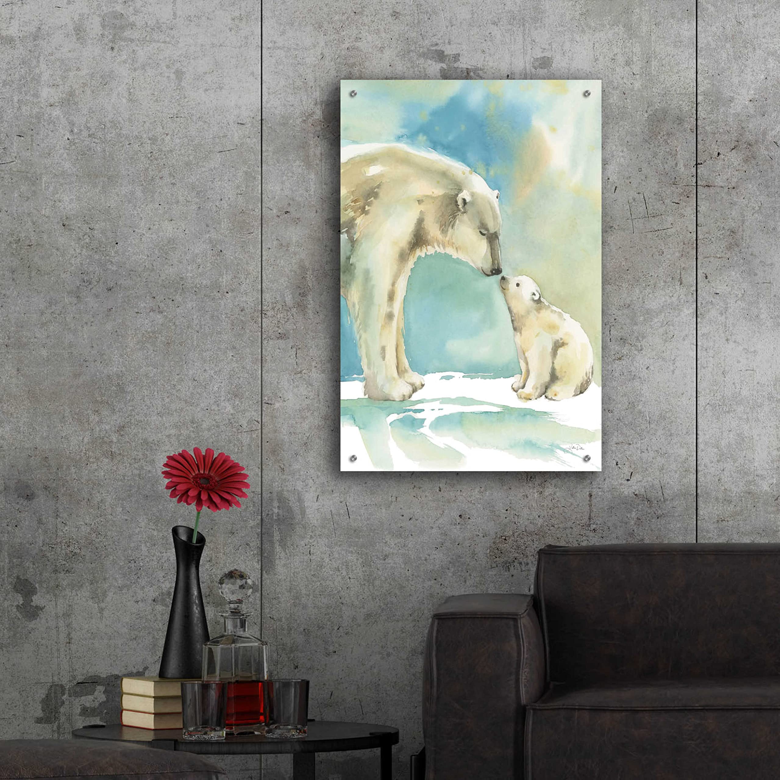 Polar Bear Love Acrylic Glass Wall Art by Katrina Pete - 24x36 Inches Modern Home Decor for Living Room, Bedroom & Office