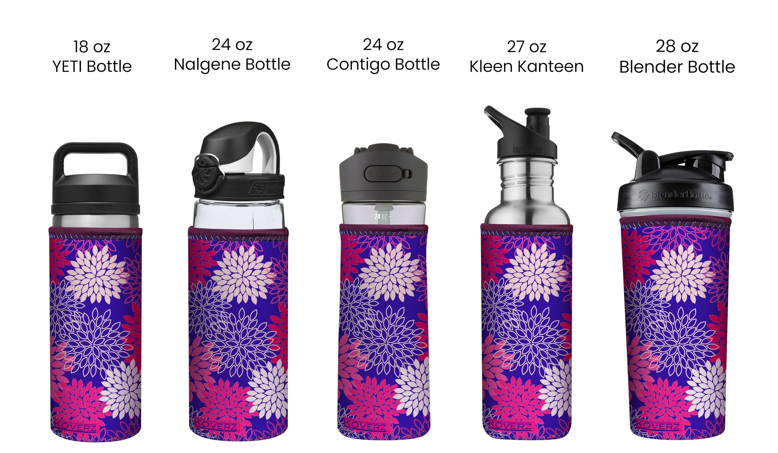 Koverz 24-30oz Insulated Water Bottle with Shoulder Strap - for Hiking & Gym