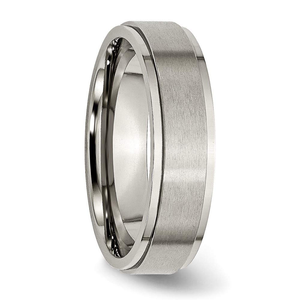 Titanium 6mm Brushed & Polished Wedding Band Ring for Women - Elegant Bridal Engagement Ring, Durable & Hypoallergenic Fine Jewelry - Perfect Gift for Her, Anniversary, Proposal & Special Occasions